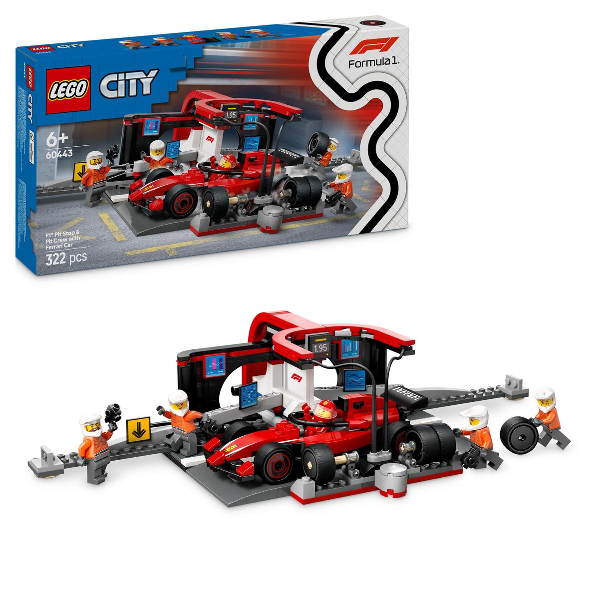 LEGO City Formula 1 60443, F1® depåstopp & depåteam med Ferrari bil