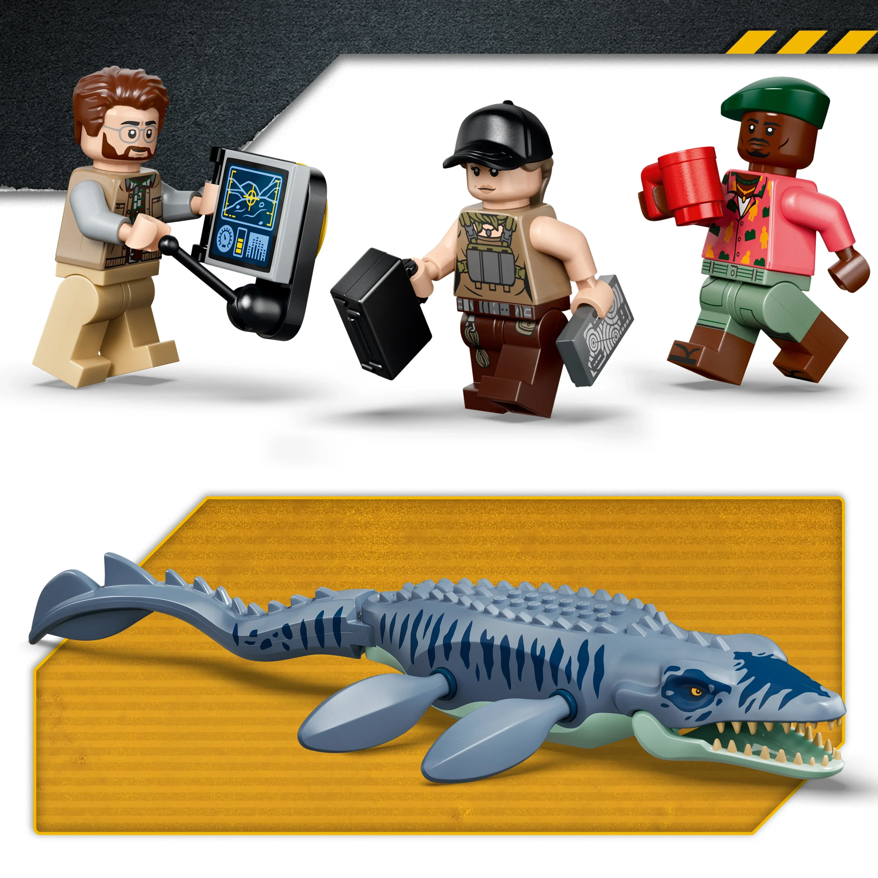 LEGO® Jurassic World Dinosaurieattack med båt och mosasaurus 77983