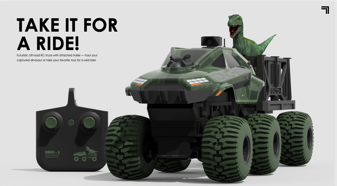 Sharper Image Rex Recon RC-lastbil med dinosaurie