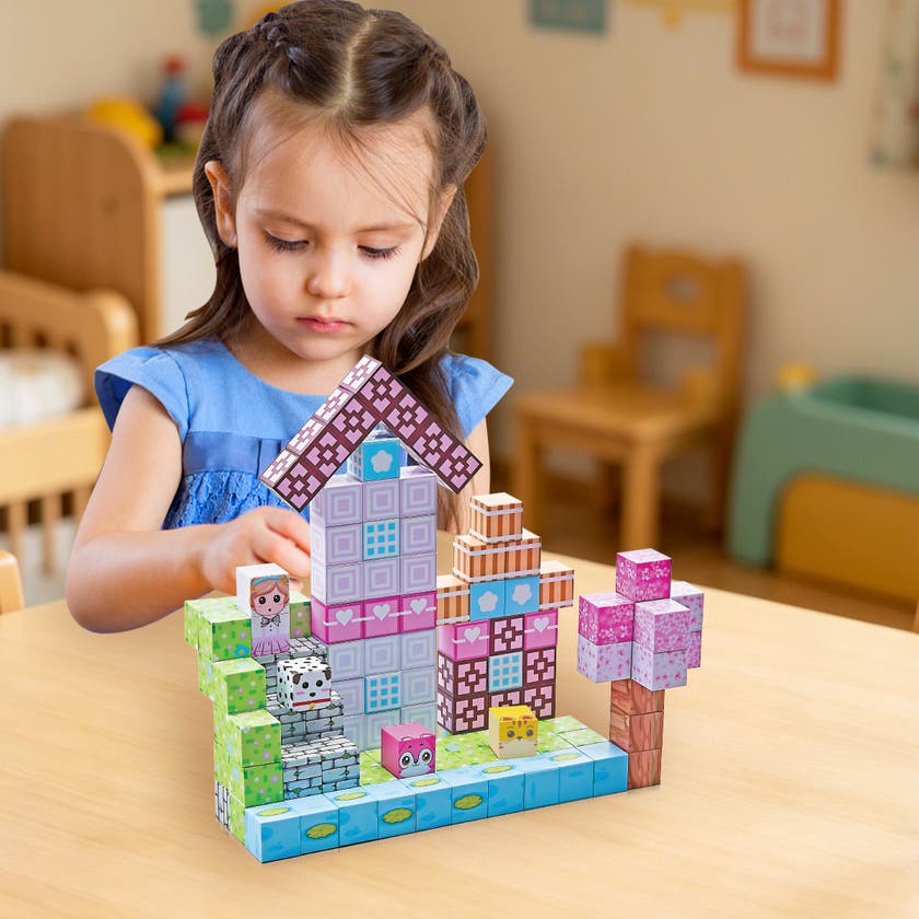Mag&Play Building Cubes 2 cm 110 st Rosa