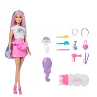 Barbie Rainbow Sparkle Hair docka med långt hår & tillbehör