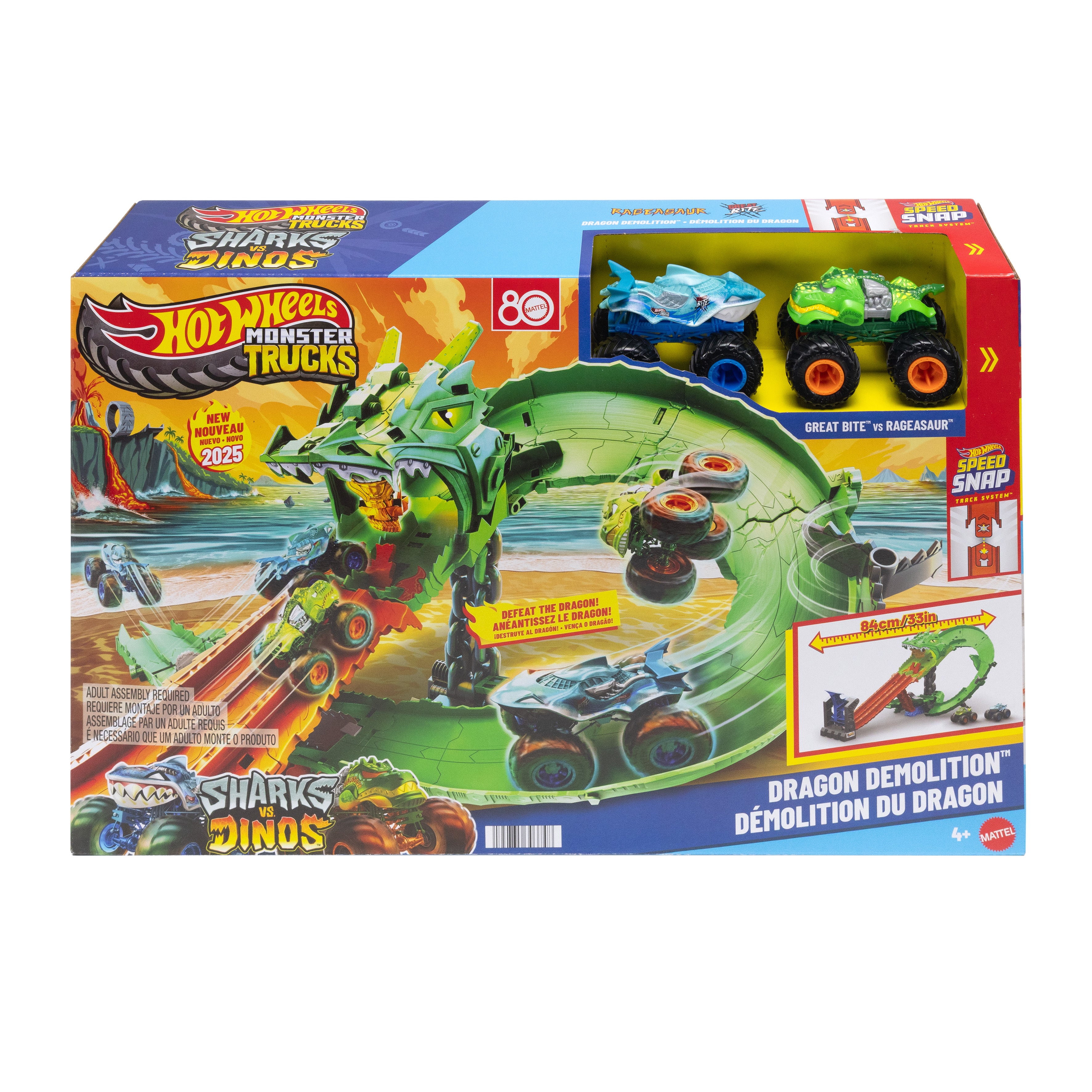 Hot Wheels Monster Trucks Dragon Destruction