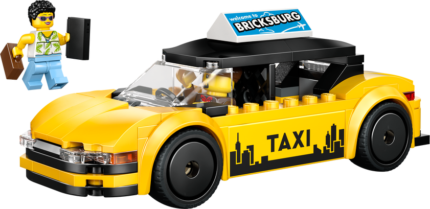 LEGO® City Gul taxi – Modellbilsset med 2 minifigurer 60487