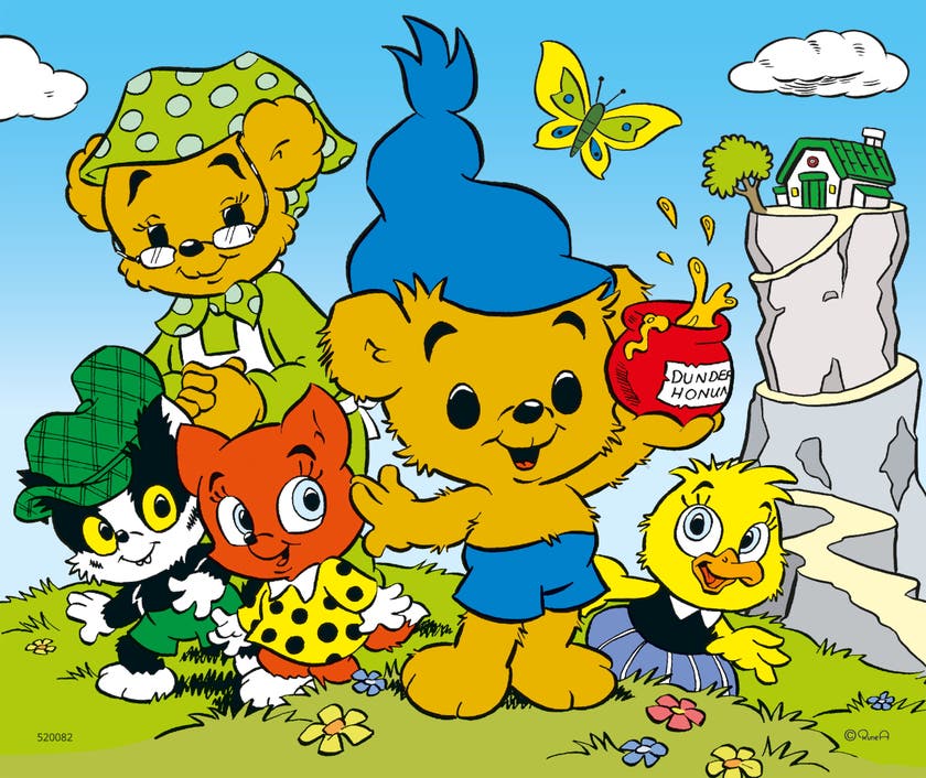 Träpussel Bamse när han var liten 9 bitar