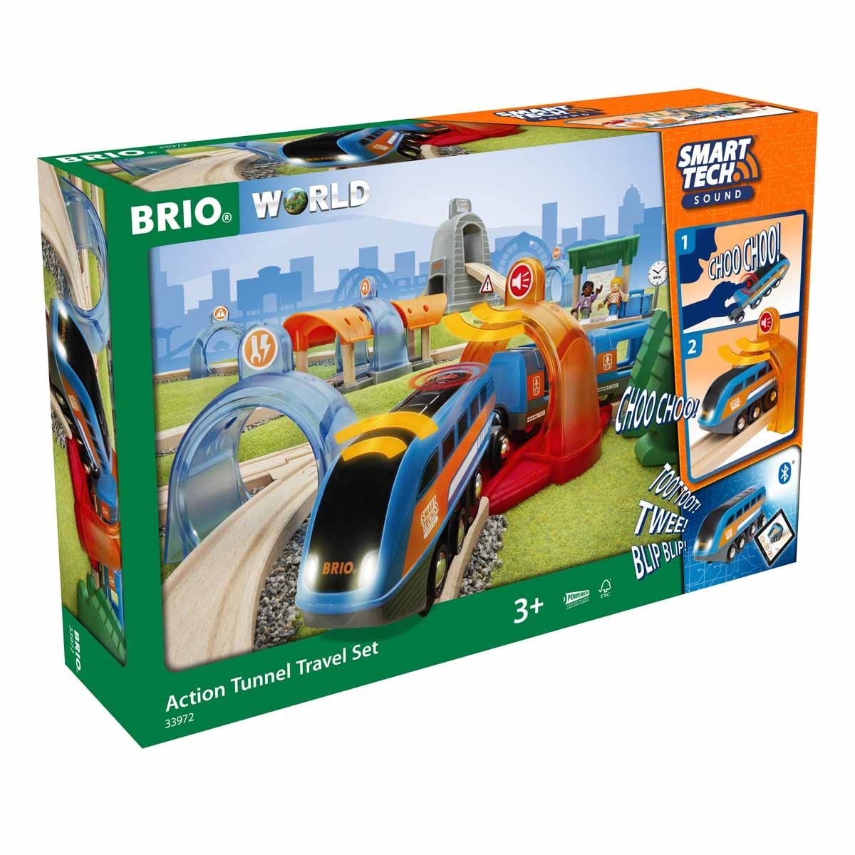 BRIO, Action Tunnel Travel Set (Smart Tech Sound)