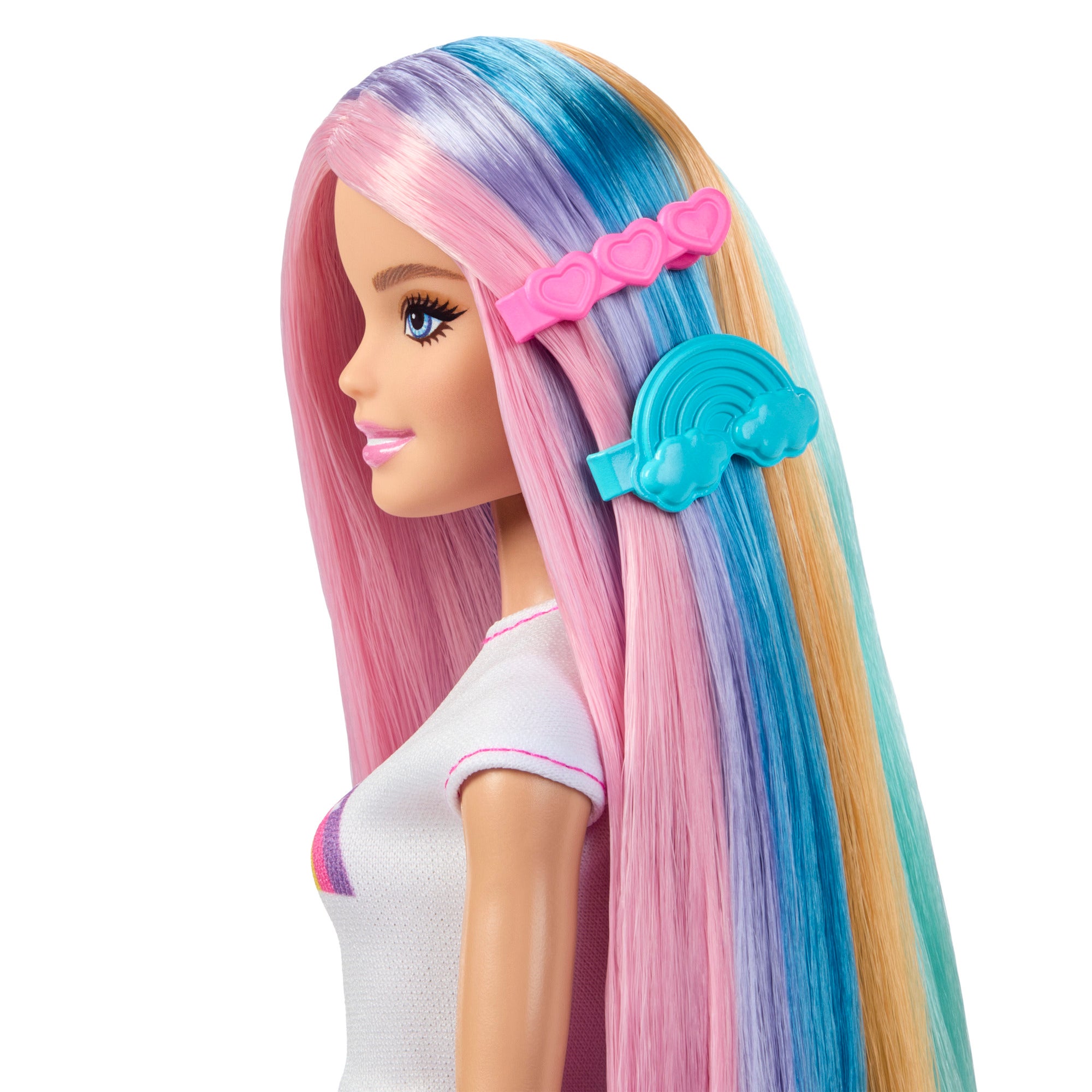 Barbie Rainbow Sparkle Hair docka med långt hår & tillbehör