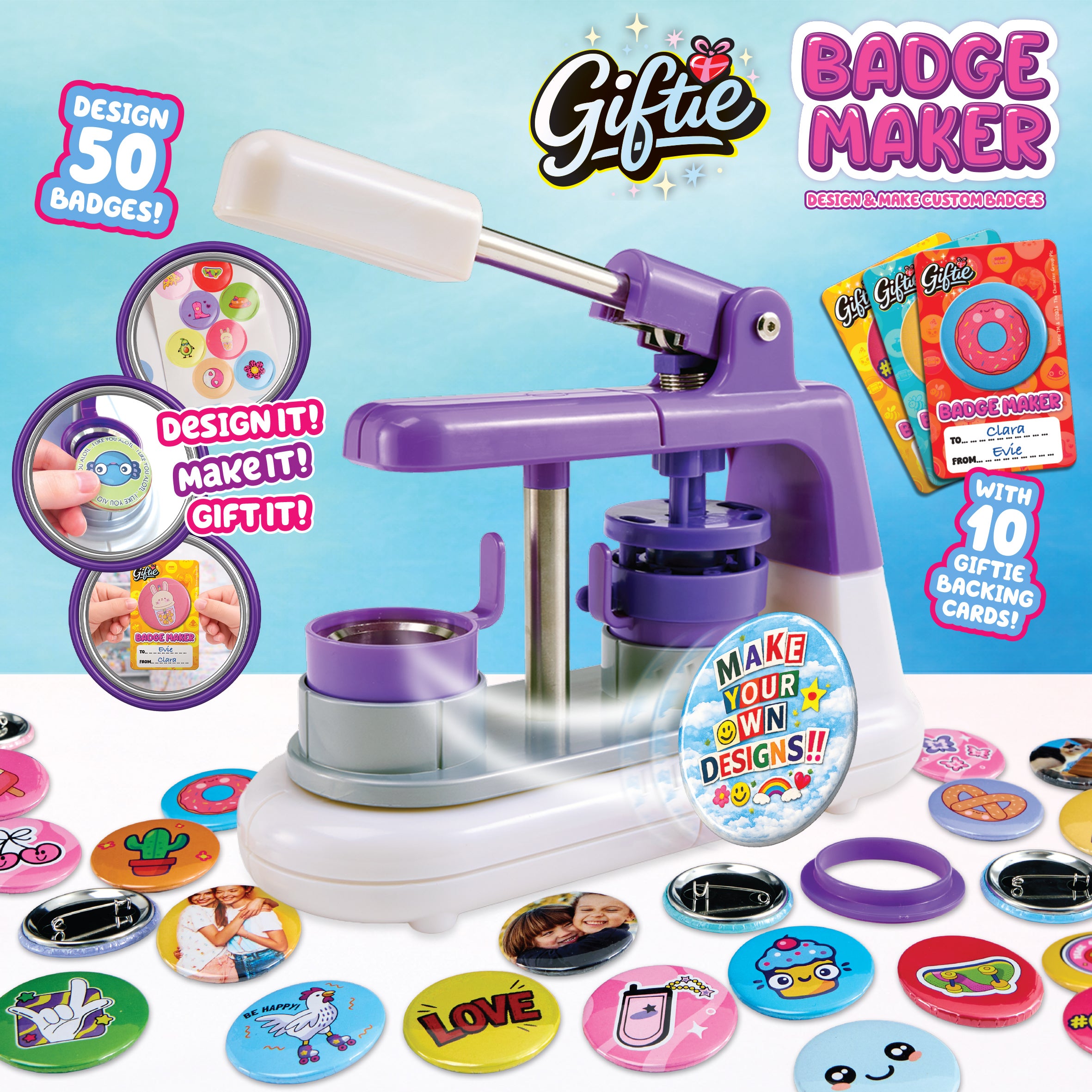 Giftie Badge Maker – gör egna pins att bära och ge bort