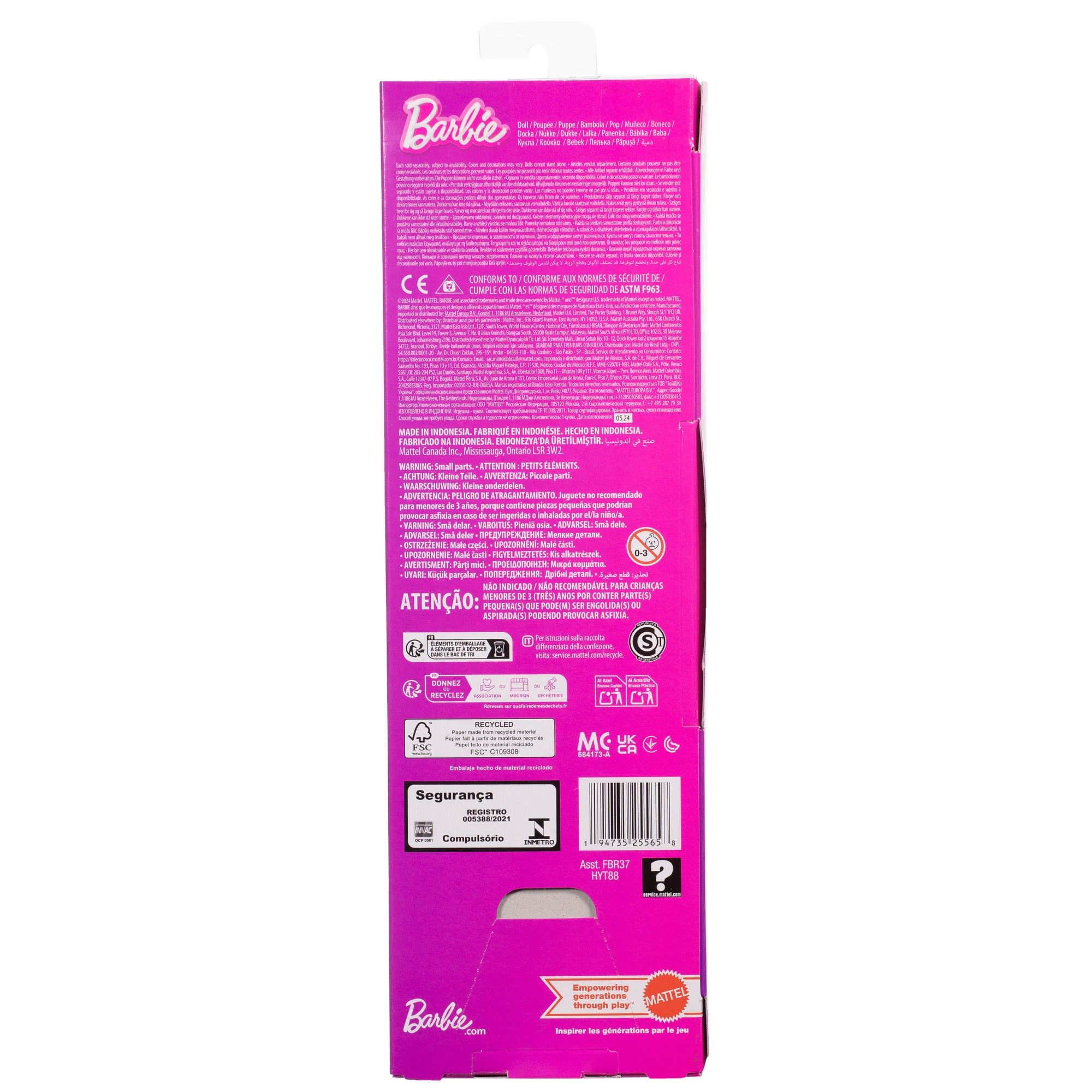 Barbie Fashionista Doll Pink Dress Heart Cutout