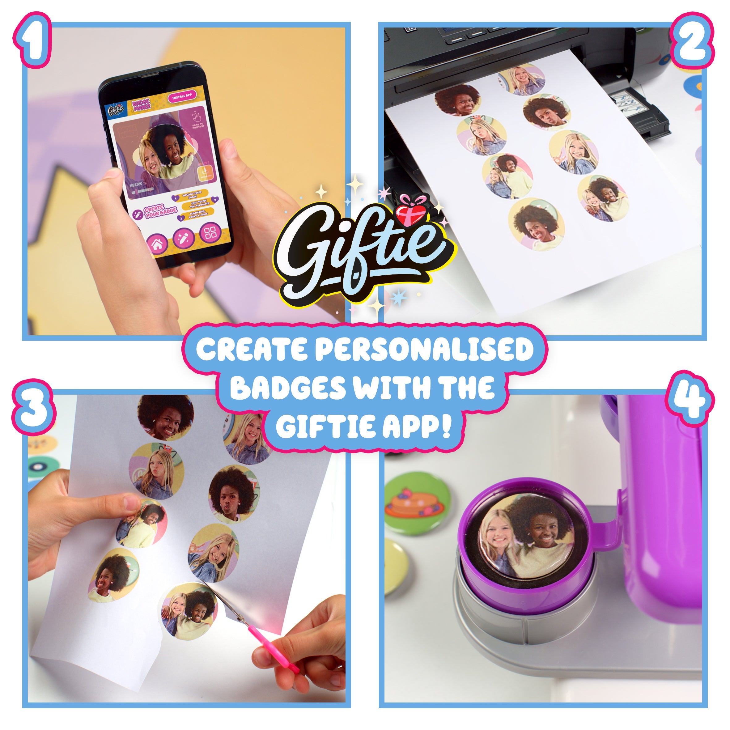 Giftie Badge Maker – gör egna pins att bära och ge bort