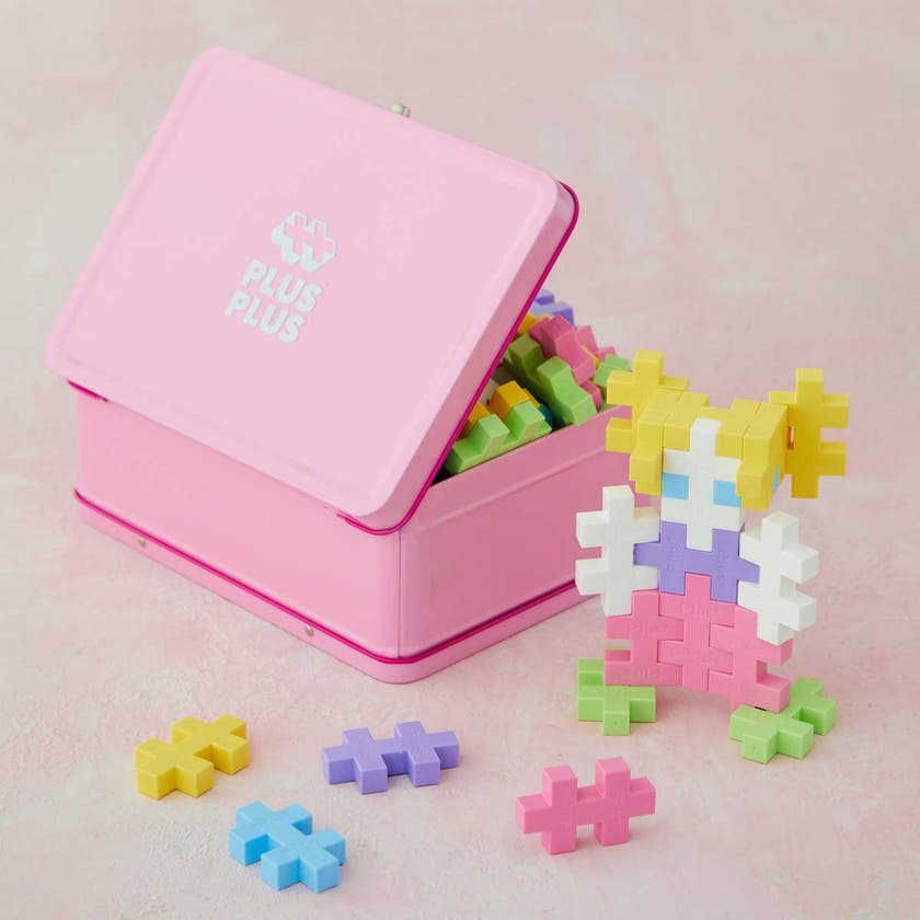 Plus-Plus BIG 3D Byggsats 70-bitar i metallväska (Pastell)