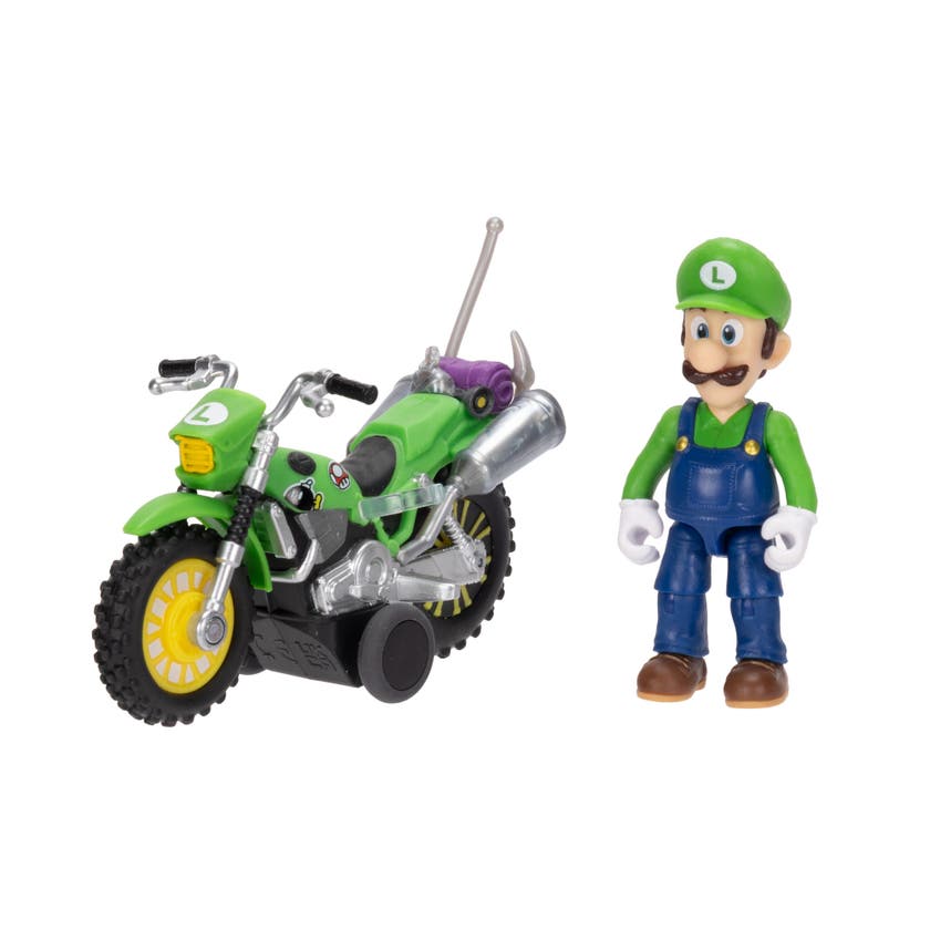Super Mario Movie Luigi med motorcykel 2,5 tum