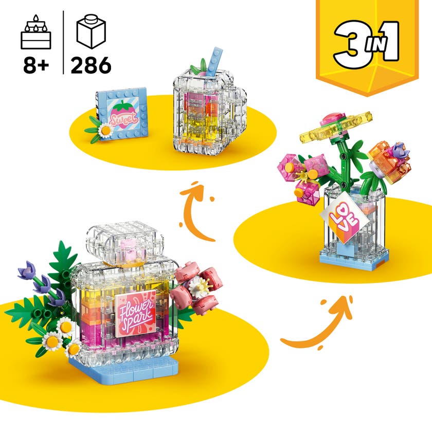 LEGO® Creator 3-i-1 Parfymflaska med blomsterdekoration 31383