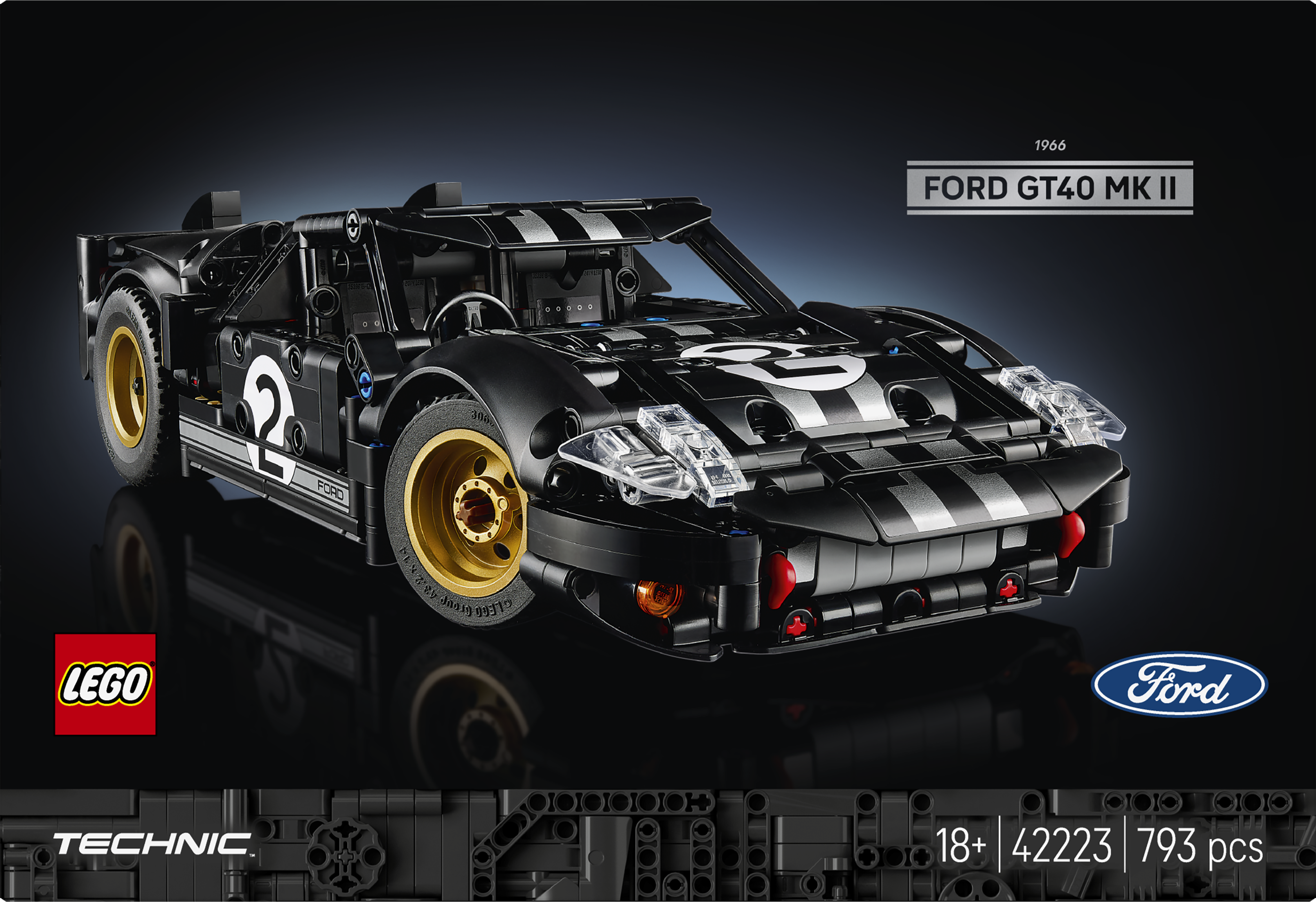 LEGO® Technic 1966 Ford GT40 MKII racerbil för vuxna 42223