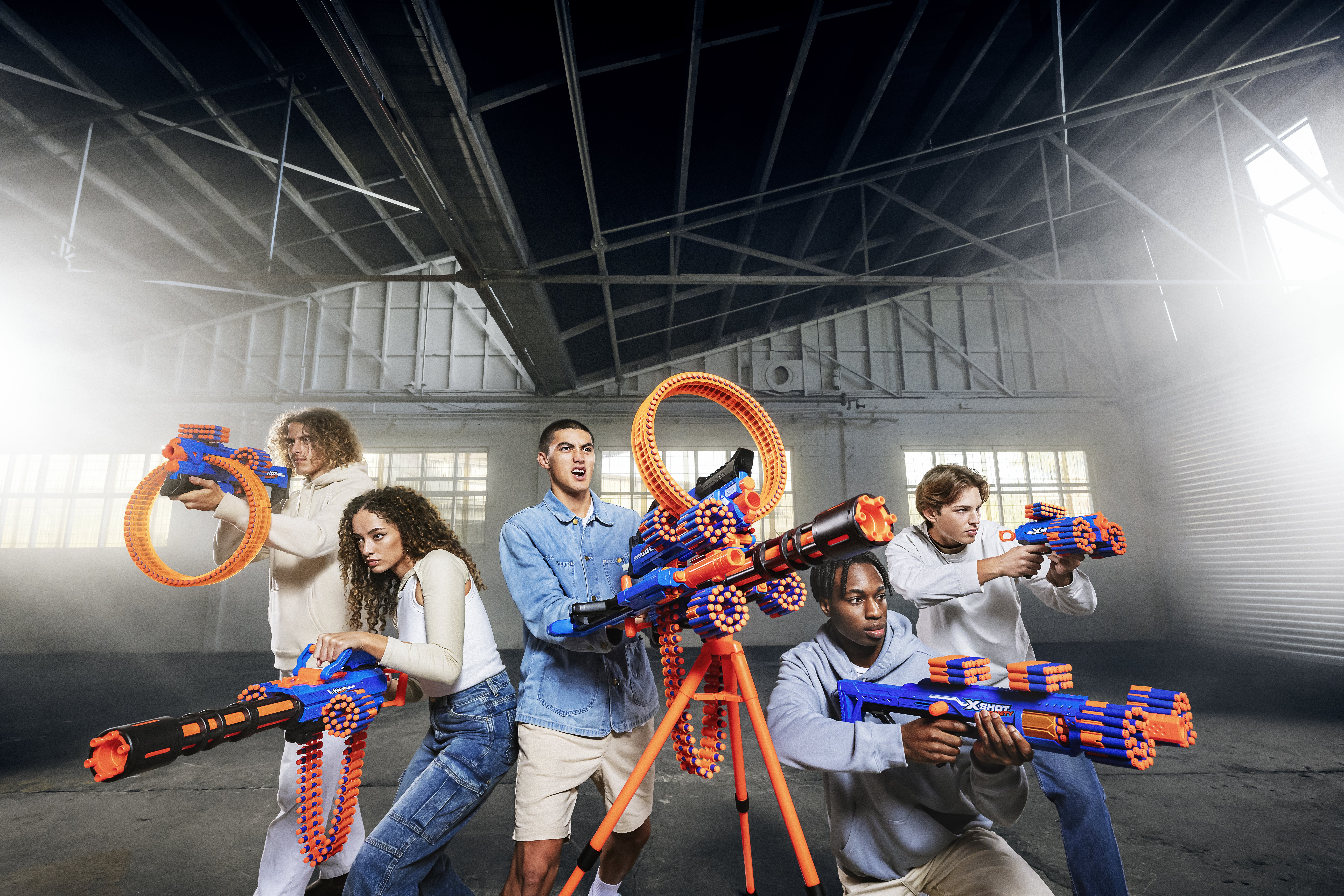 XSHOT Insanity Motorized Rage Fire Gatlin Gun with tripod