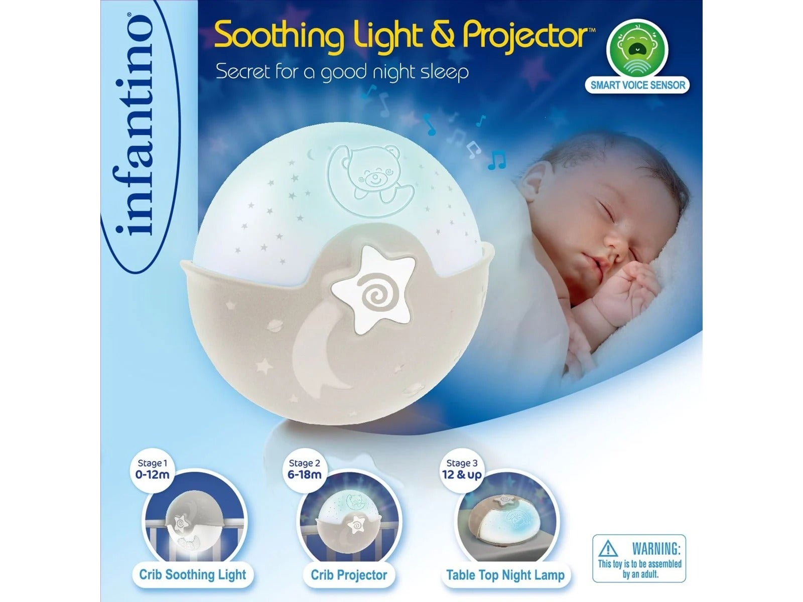Infantino, Wom Soothing Light & Projector (Ecru)