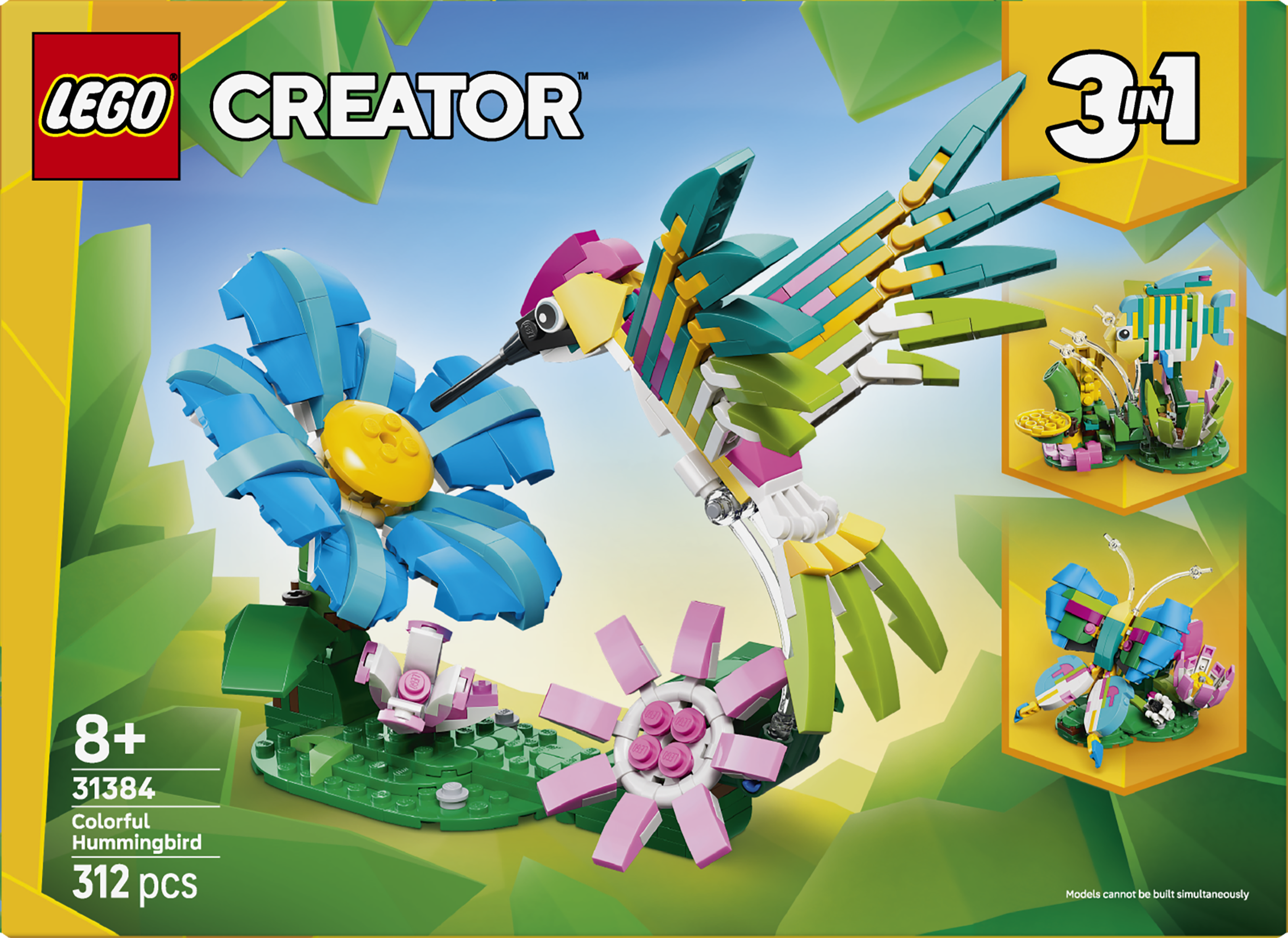 LEGO® Creator 3-i-1 Vilda djur: färgglad kolibri Prydnad 31384