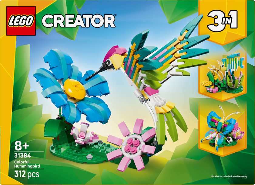LEGO® Creator 3-i-1 Vilda djur: färgglad kolibri Prydnad 31384