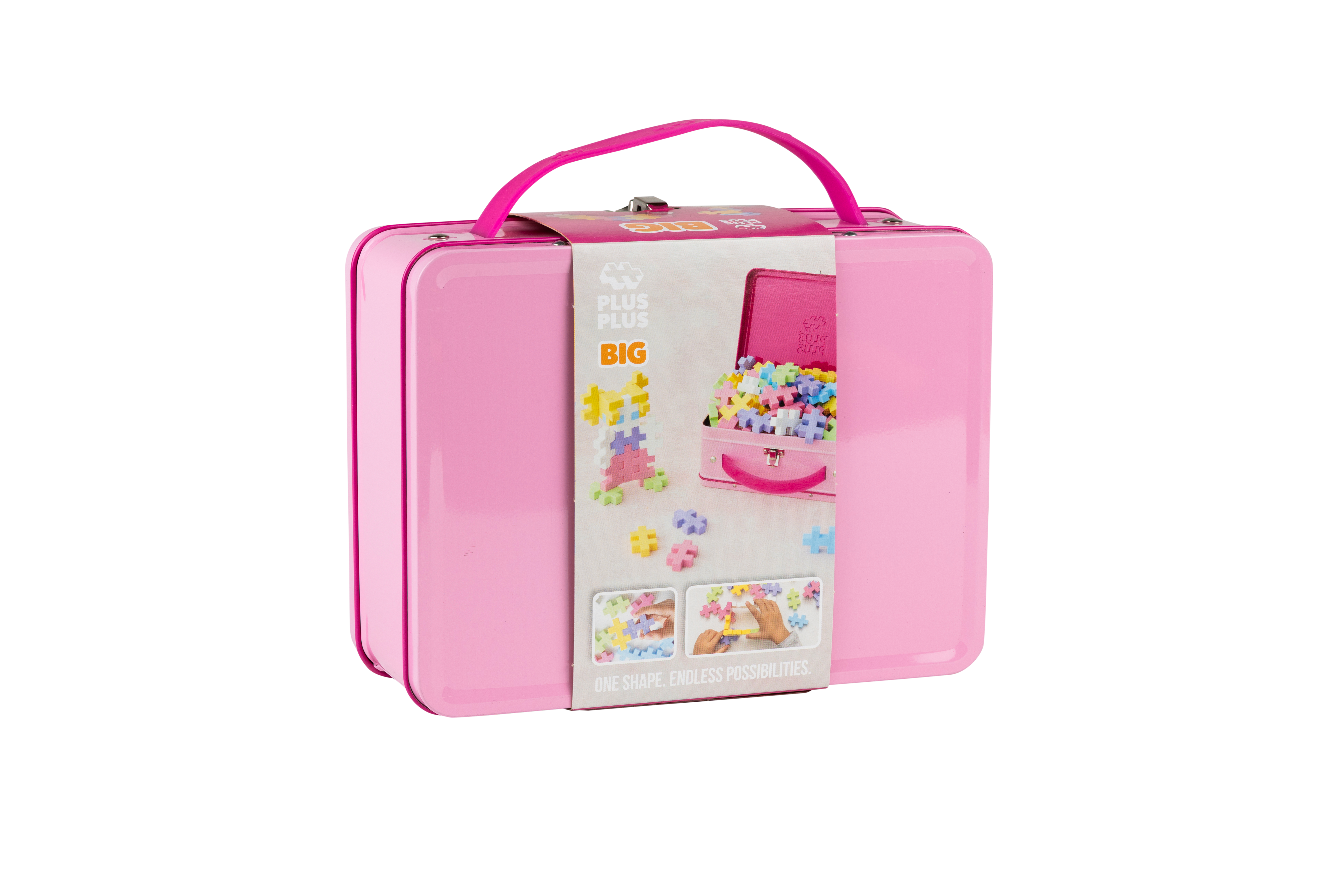 Plus-Plus BIG 3D Byggsats 70-bitar i metallväska (Pastell)