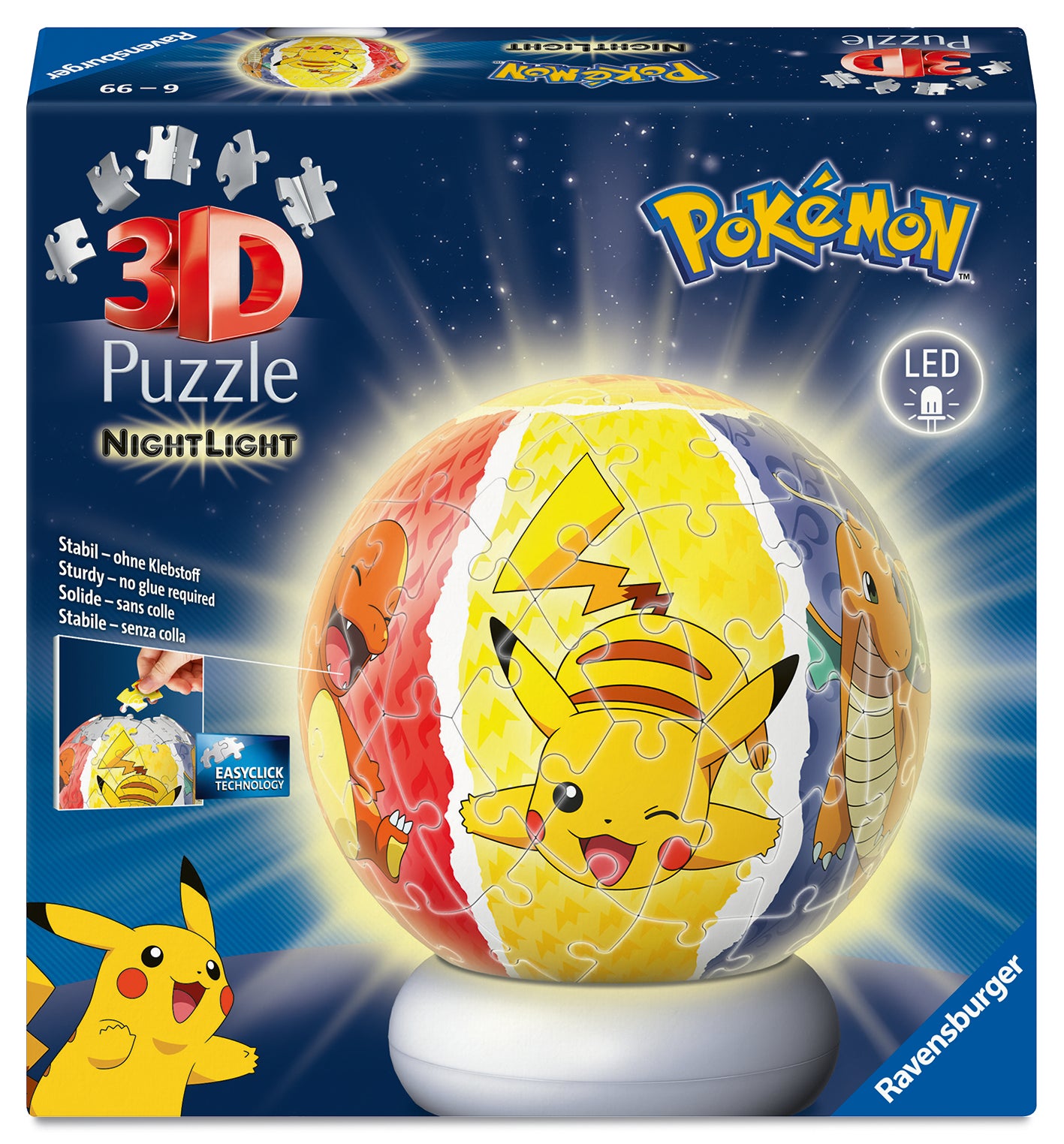 Ravensburger Puzzle-Ball Pokémon 3D-pussel nattlampa