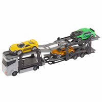 Teamsterz, Biltransport 26 cm med småbilar, guld/grön/gul