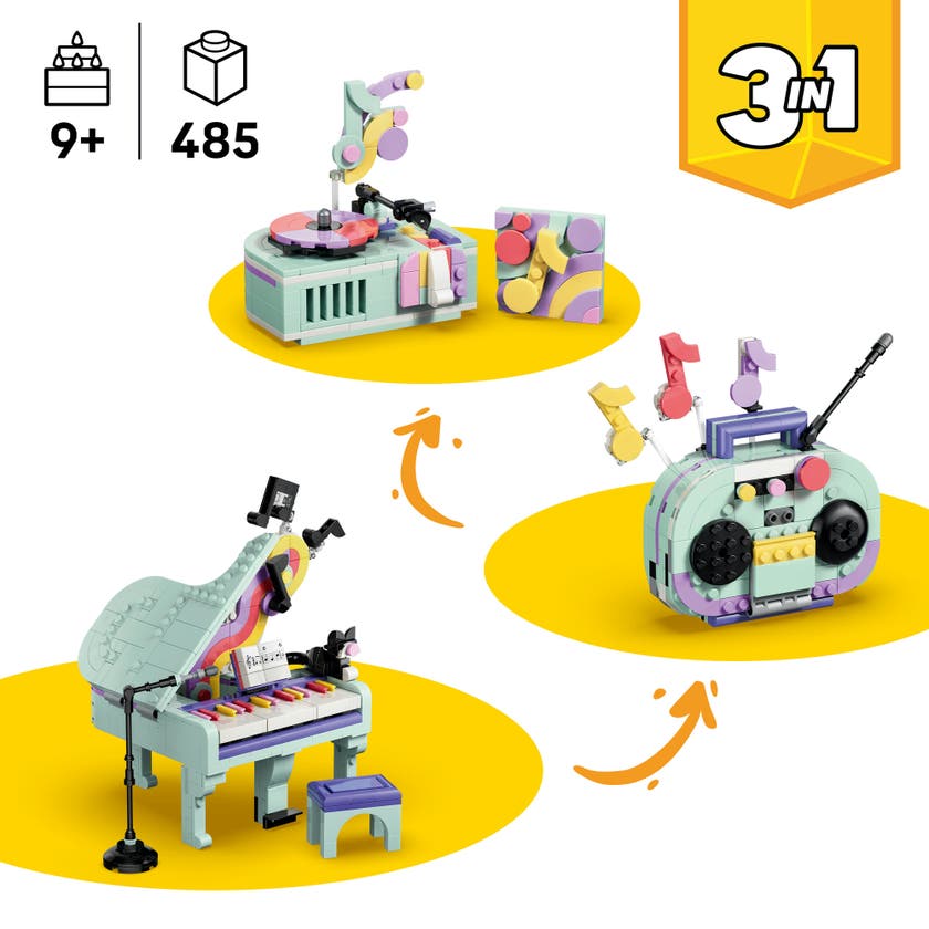 LEGO® Creator 3-i-1 Flygel med musikdekorationer och katt 31392
