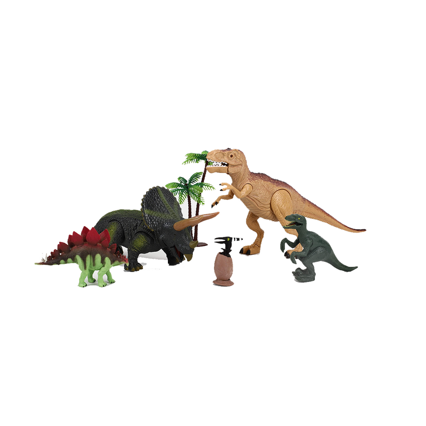 Dino Vs World, Set Med 4 Dinosaurier Ljud/Ljus