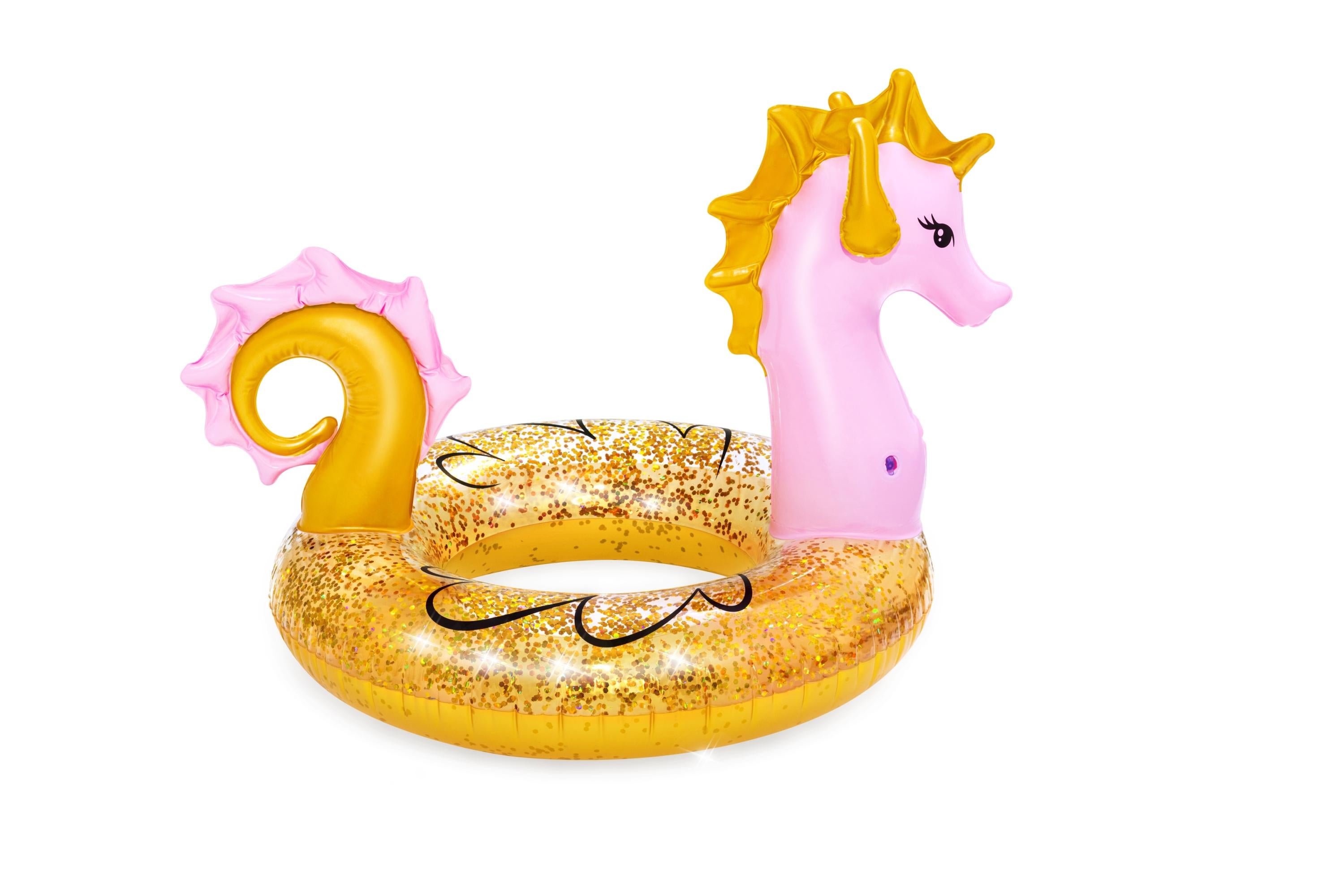 Bestway, 1.15M X 1.04M Glitter Seahorse Swim Ring