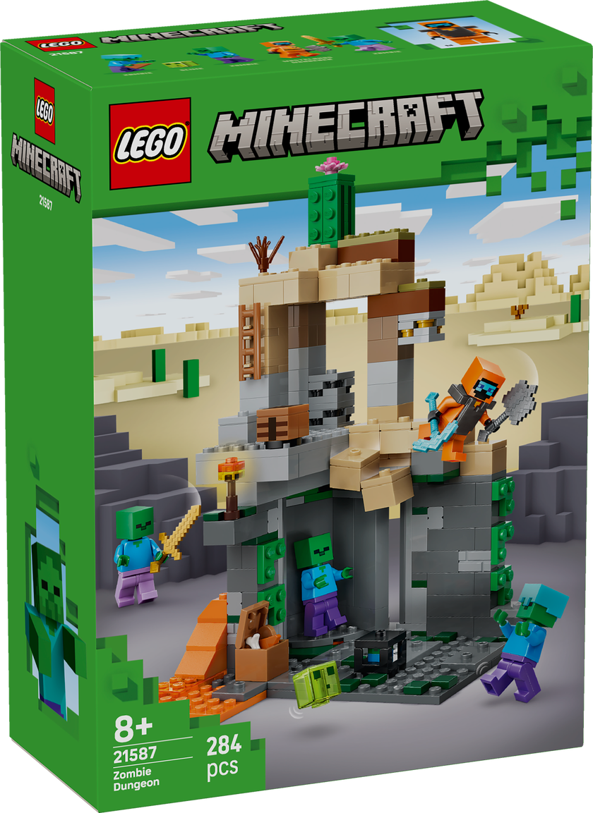 LEGO® Minecraft® Zombiehåla Byggleksak med speltema 21587