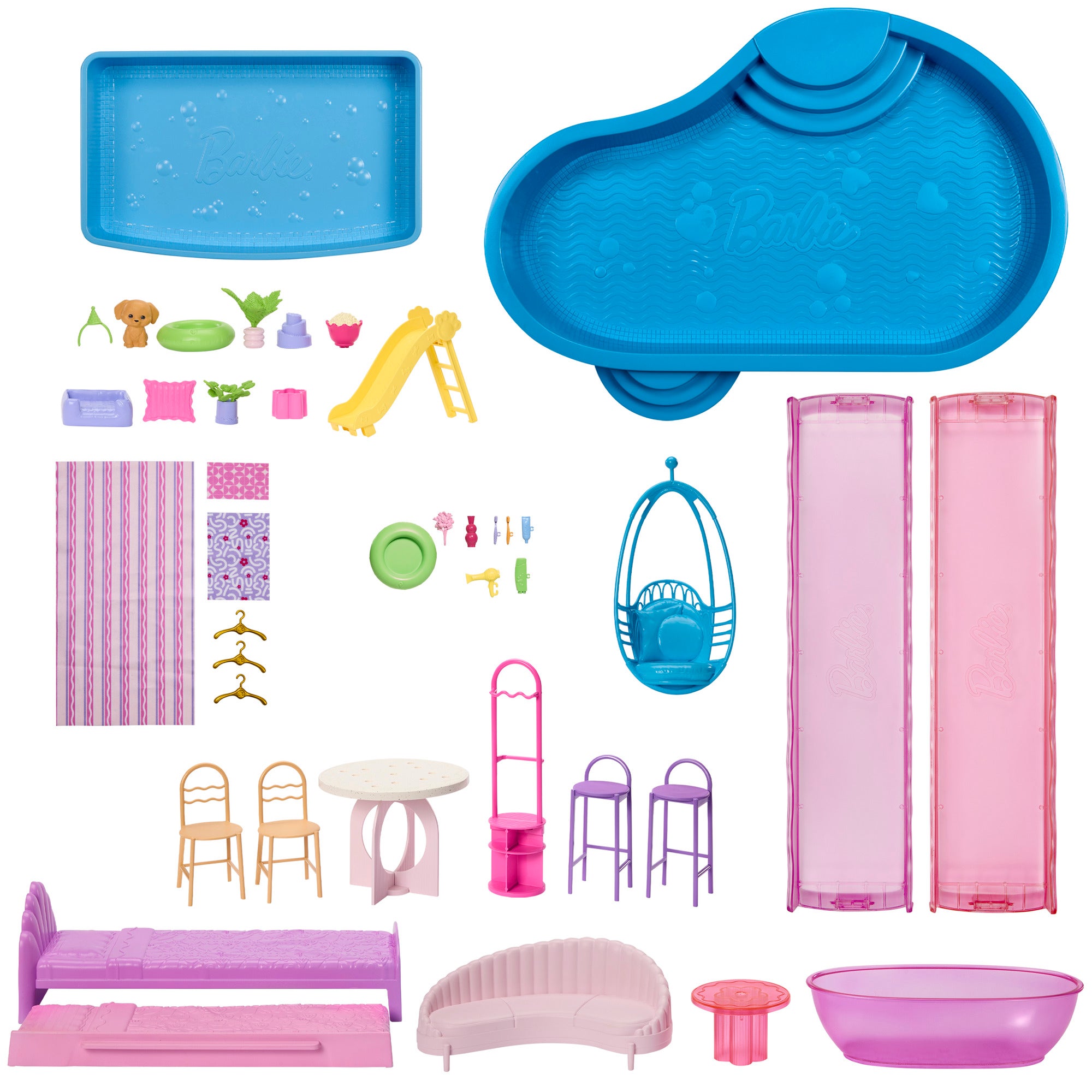 Barbie Dreamhouse med 2 hus, pooler och rutschkanor