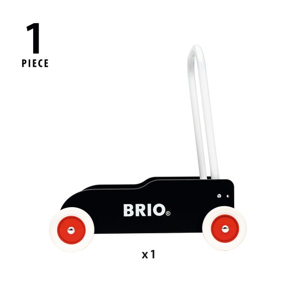 BRIO Lära-Gå-Vagn svart – Gåvagn med justerbart handtag och broms från 1 år