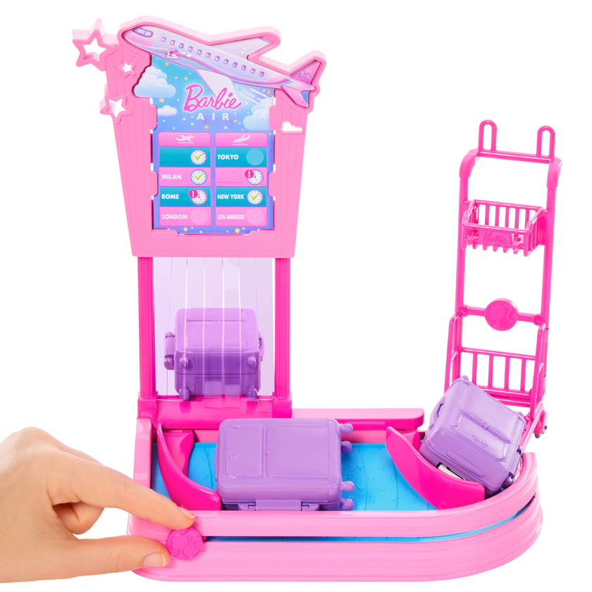 Barbie Malibu-docka med resväska och bagagekarusell