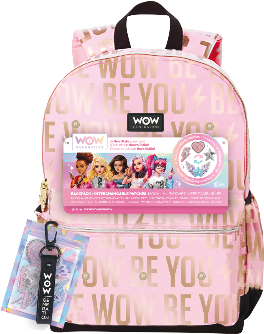 WOW Generation, Ryggsäck med Patches, 40 X 30 X 13 cm