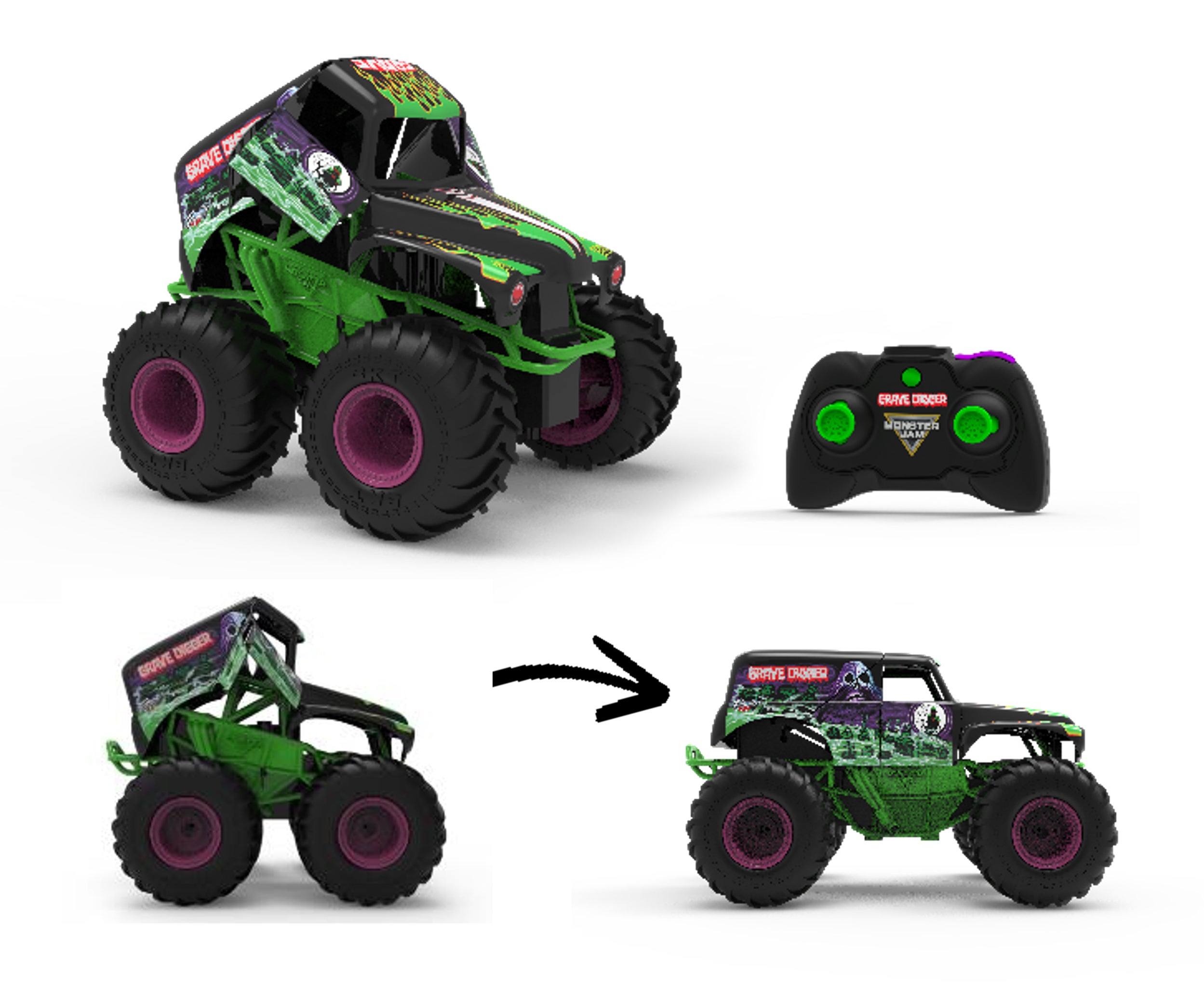 Monster Jam RC 1:15 Smash & Bash Grave Digger