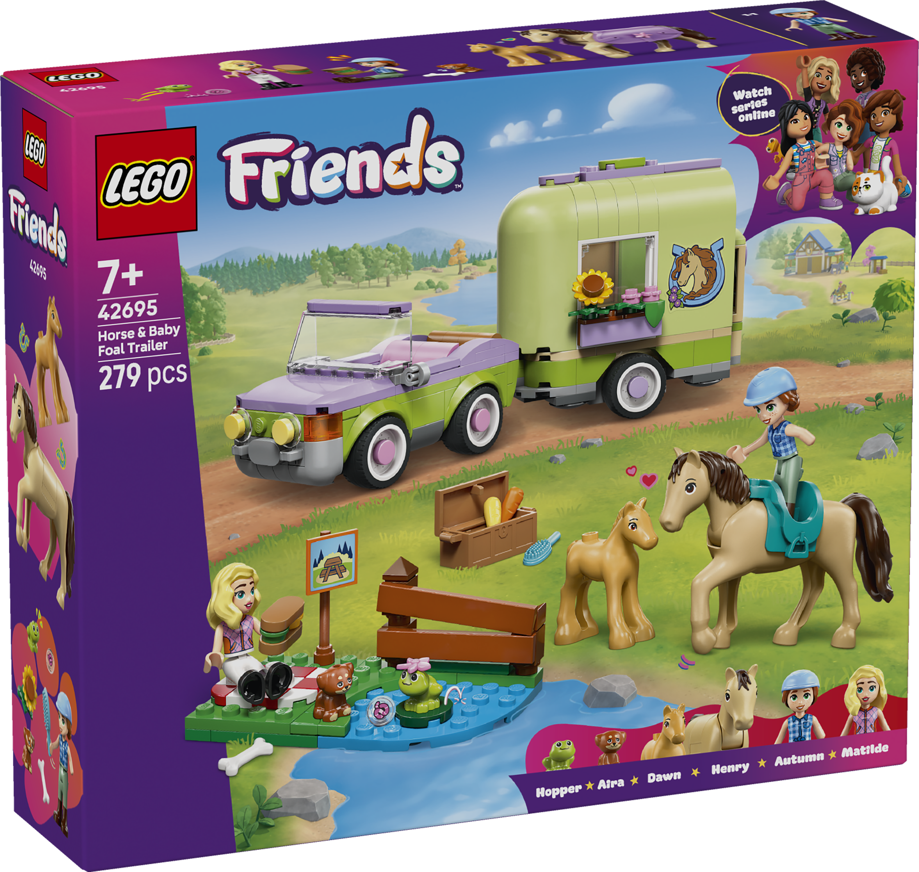 LEGO® Friends Släp med häst och föl Lekset 42695