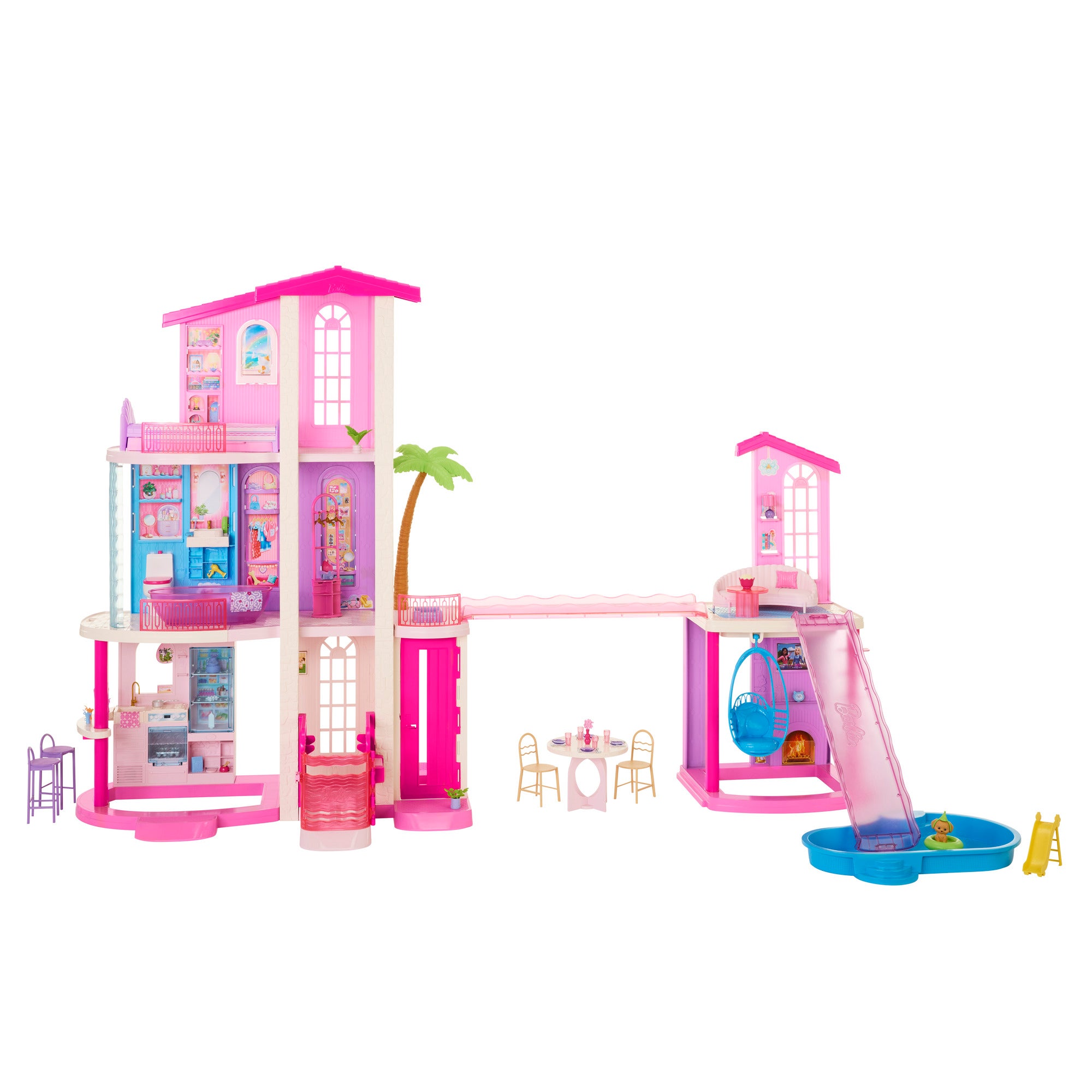 Barbie Dreamhouse med 2 hus, pooler och rutschkanor