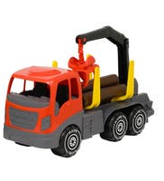 Plasto - Timmerbil med kran-gripklo & timmer 45 cm