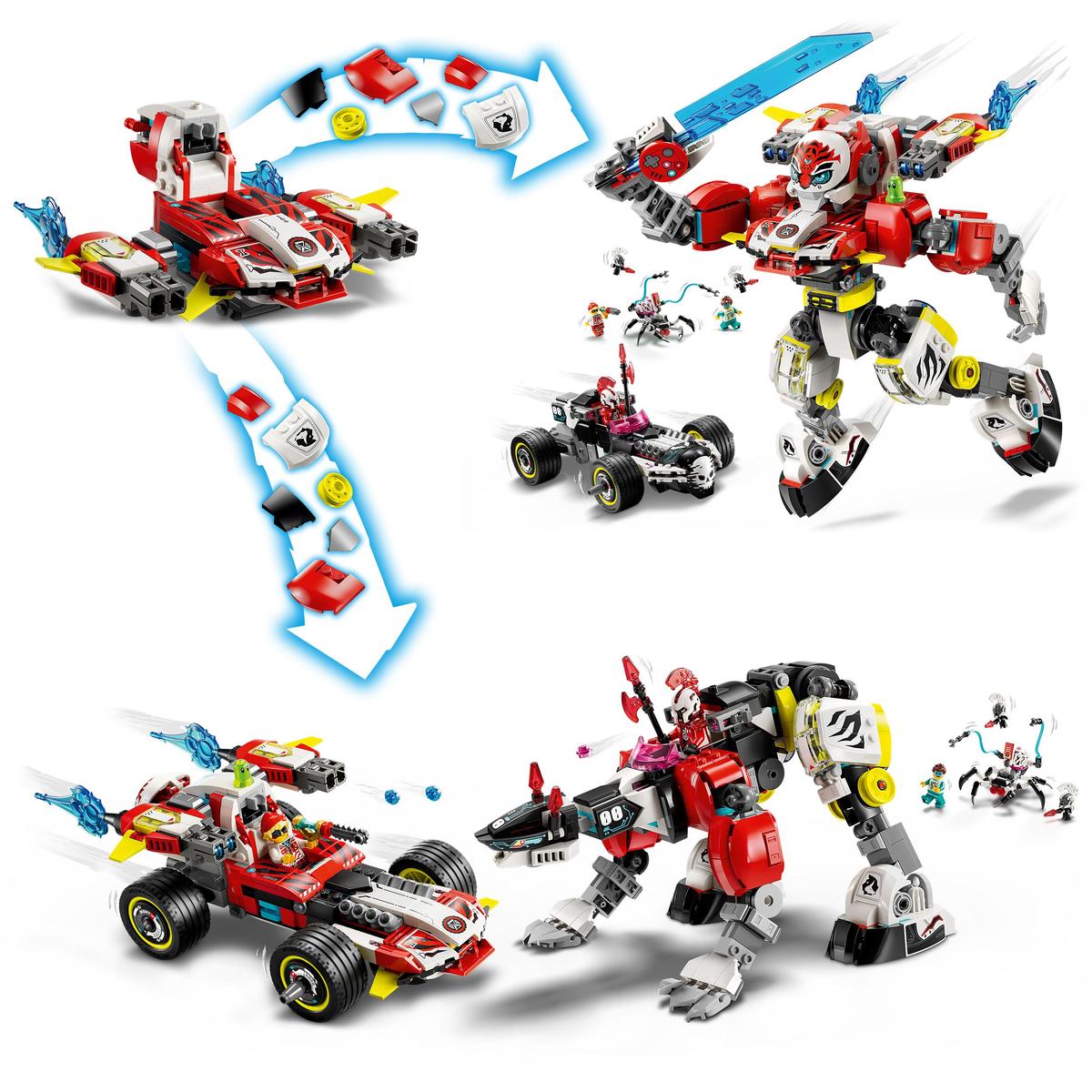 LEGO DREAMZzz 71497, Coopers tigerrobot och Zeros hot rod-bil