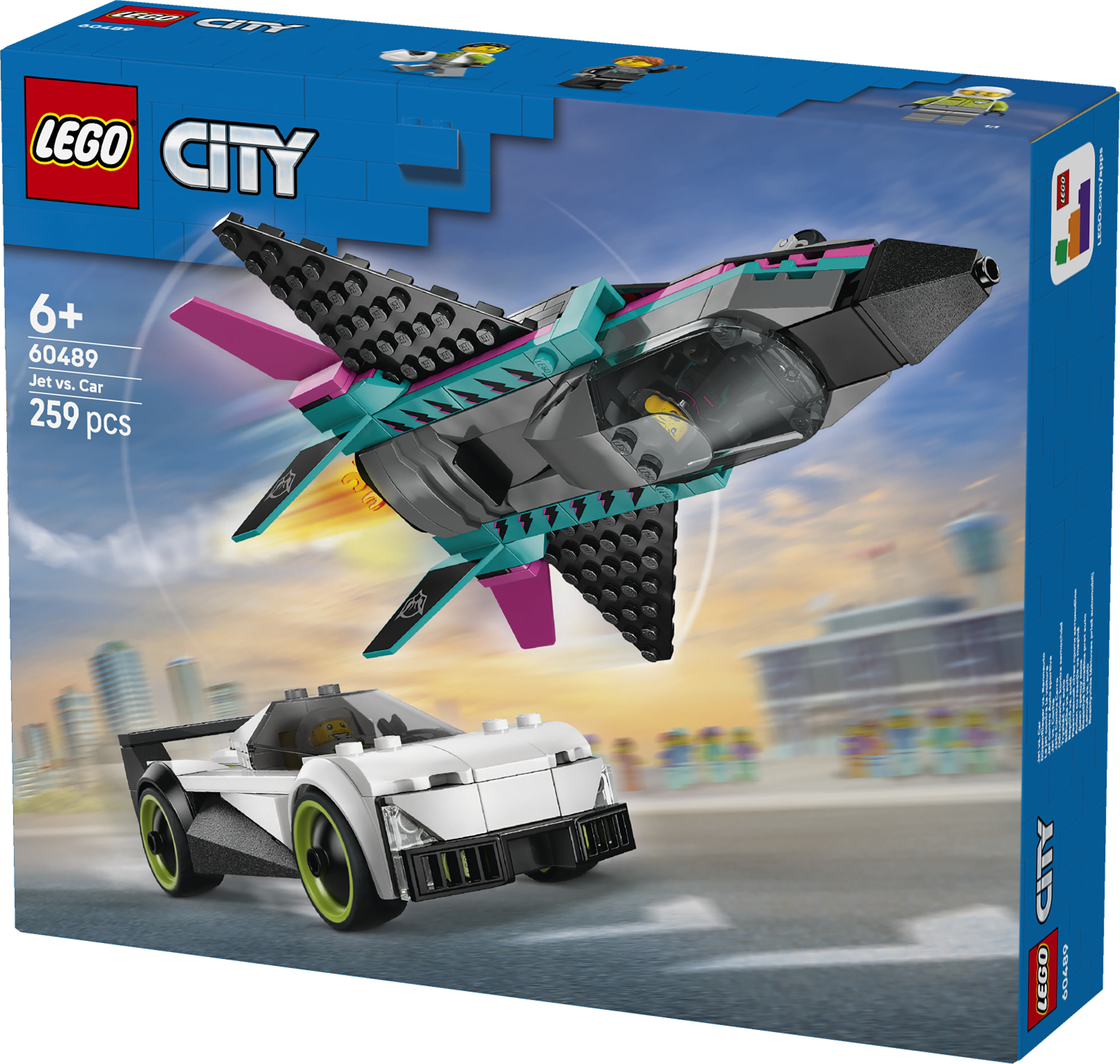 LEGO® City Jetplan mot bil – Lekset med leksaksbil och jetplan – 60489