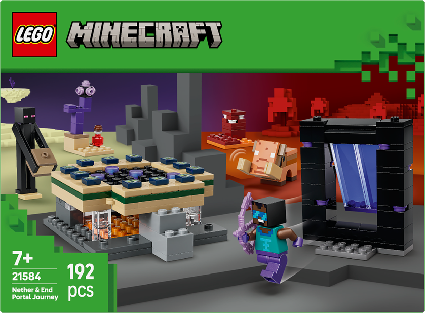 LEGO® Minecraft® Resa med Nether- och End-portal Leksak för spelare 21584