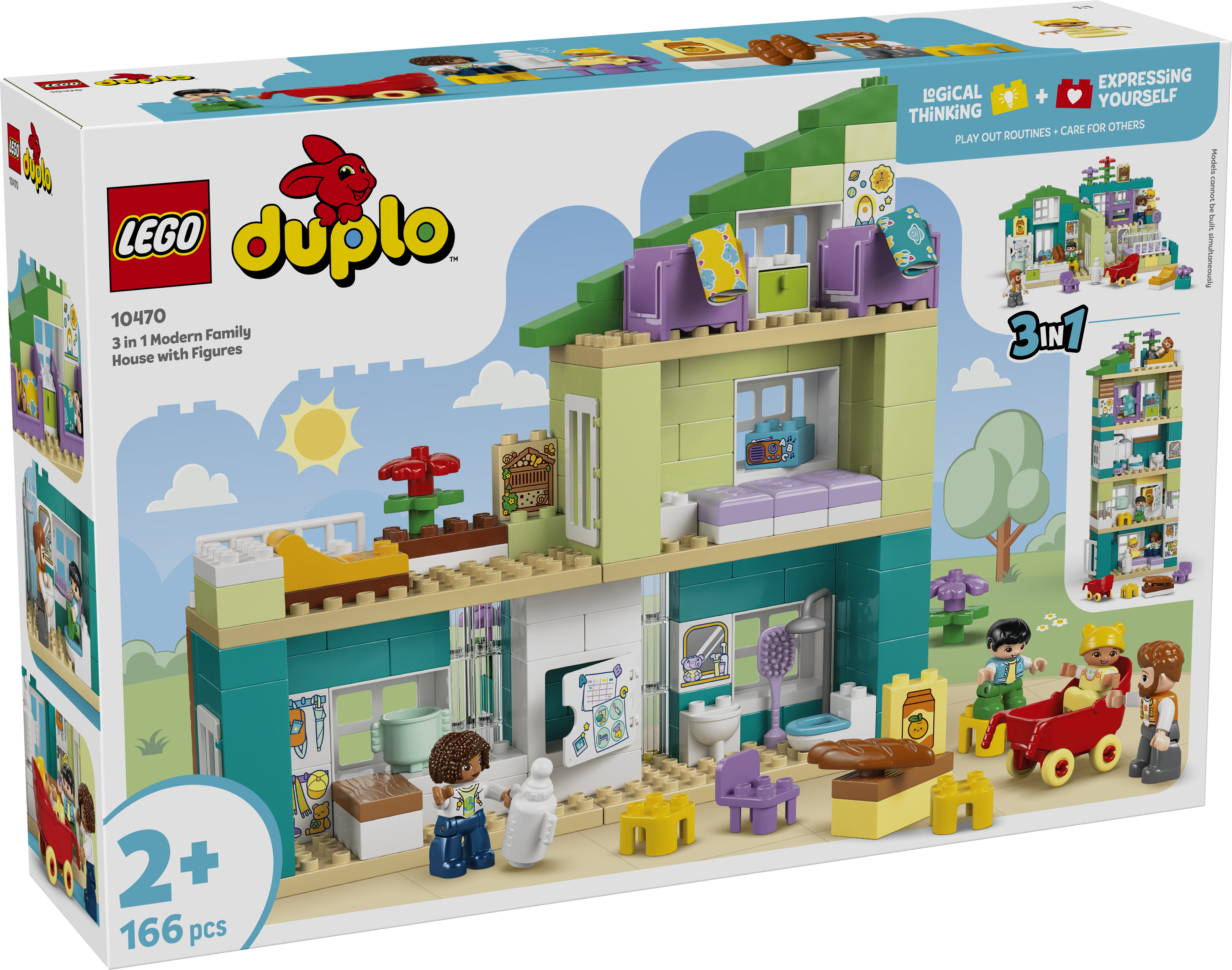 LEGO® DUPLO® Town 3 i 1 Modern familjevilla med figurer 10470