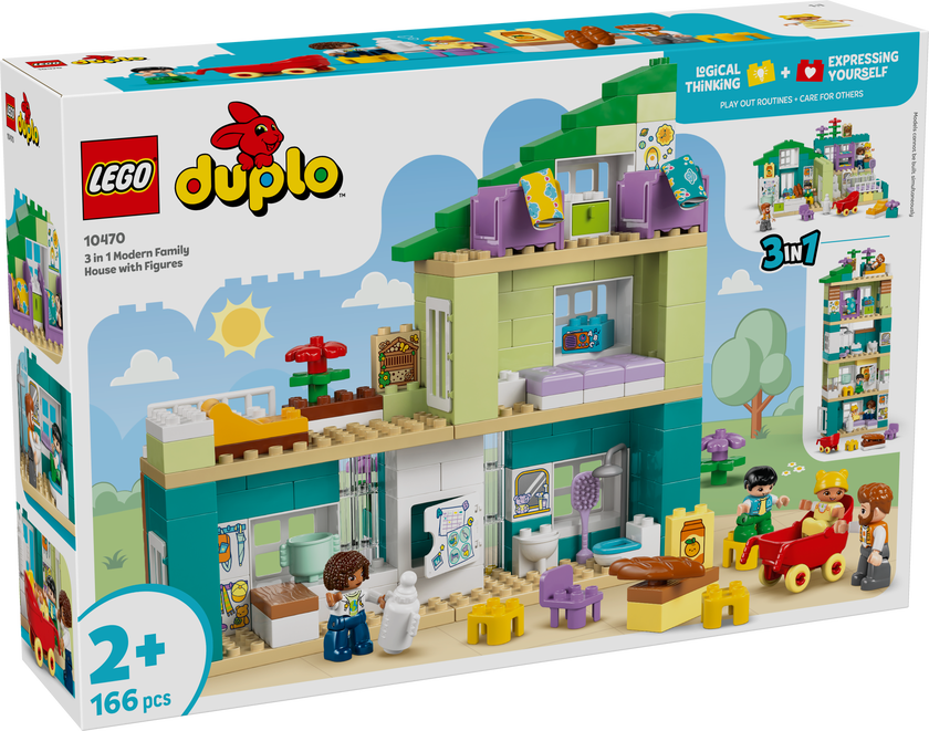 LEGO® DUPLO® Town 3 i 1 Modern familjevilla med figurer 10470