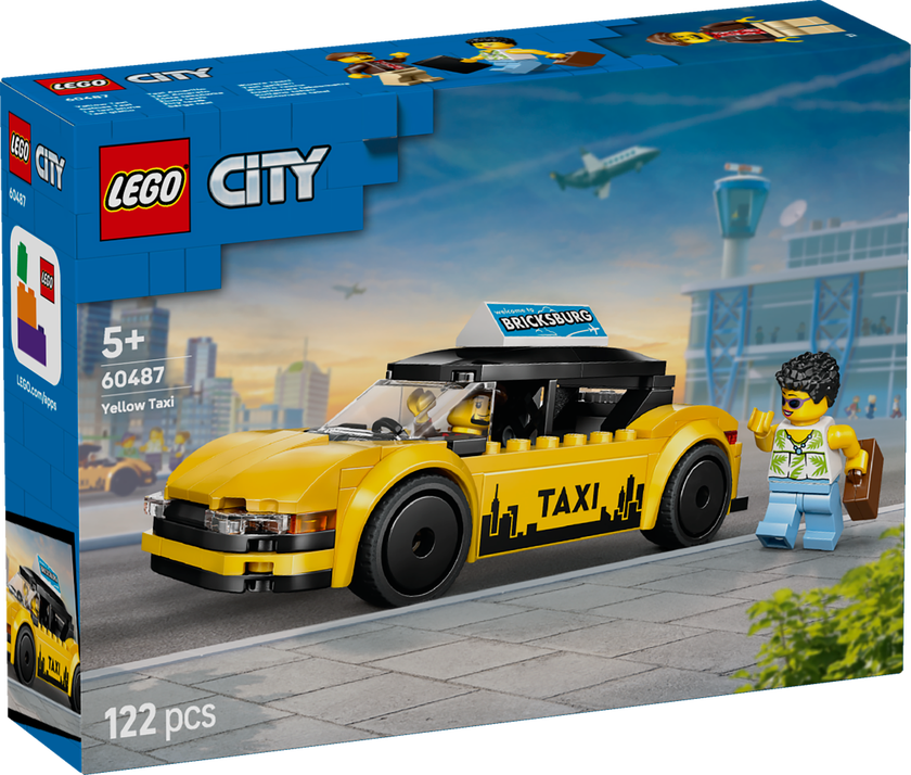 LEGO® City Gul taxi – Modellbilsset med 2 minifigurer 60487
