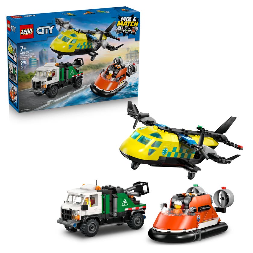 LEGO® City Flygplan, servicebil och svävare 60505