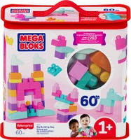 Mega Bloks Big Building Bag (60 klossar) - Pink