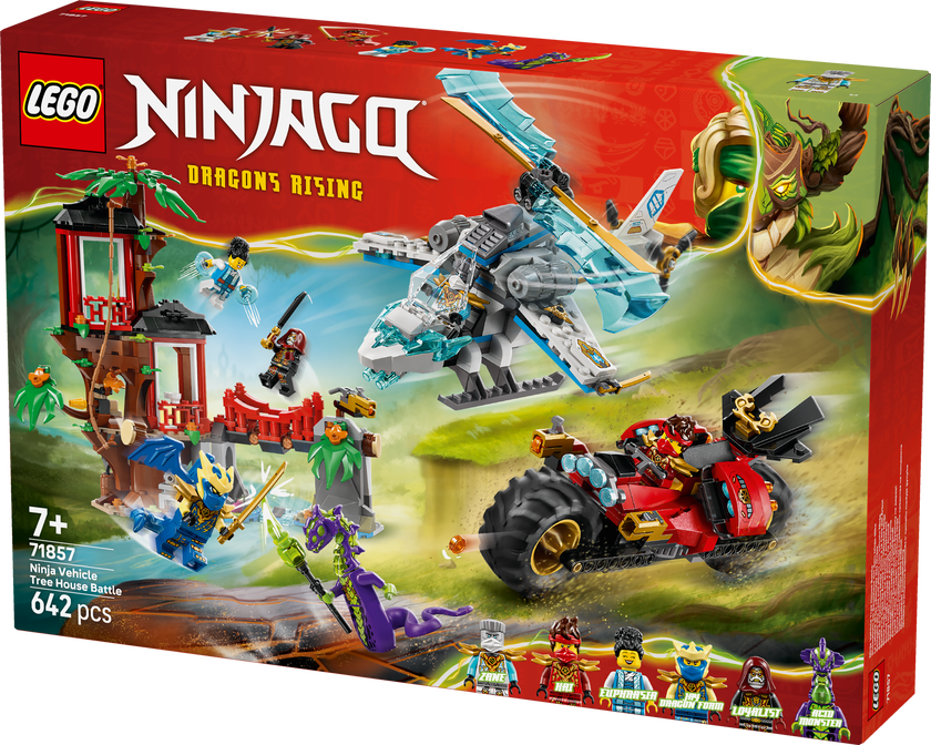 LEGO® NINJAGO® Ninjornas fordonsstrid vid trädkojan Lekset 71857
