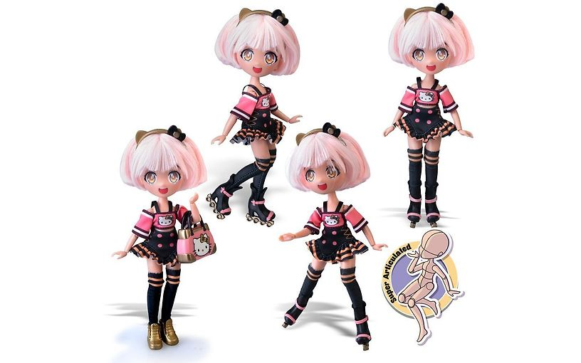 Hello Kitty Golden Diva Roller Docka