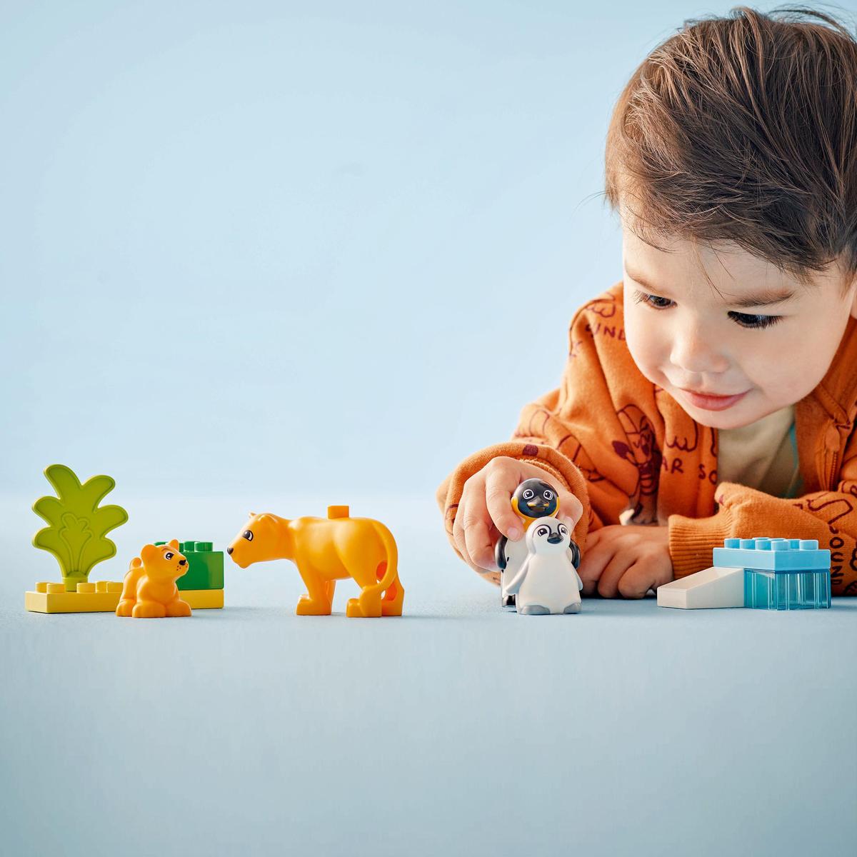 LEGO DUPLO Town 10442, Vilda djurfamiljer: Pingviner och lejon