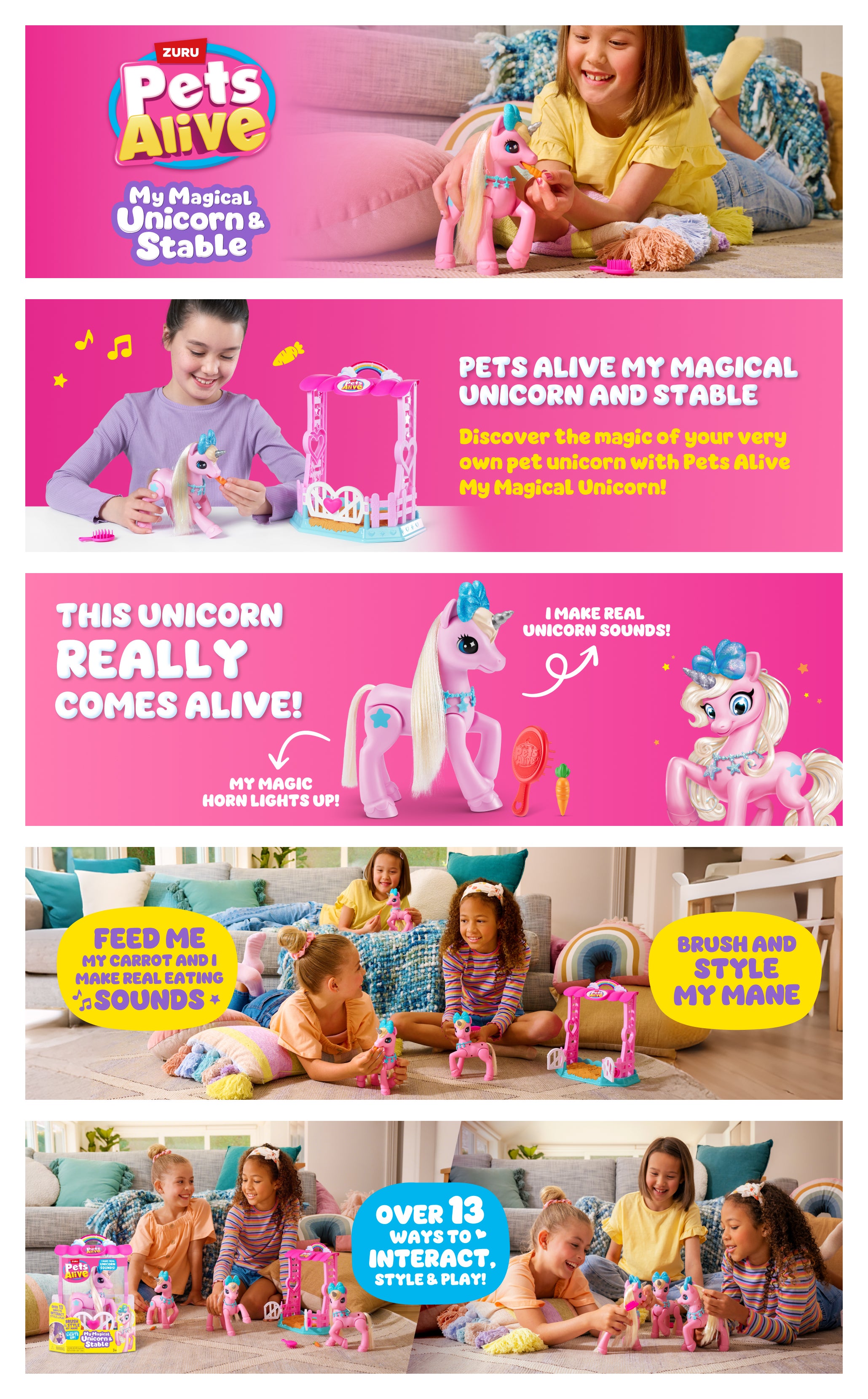 Pets Alive Magisk enhörning med stall ZURU