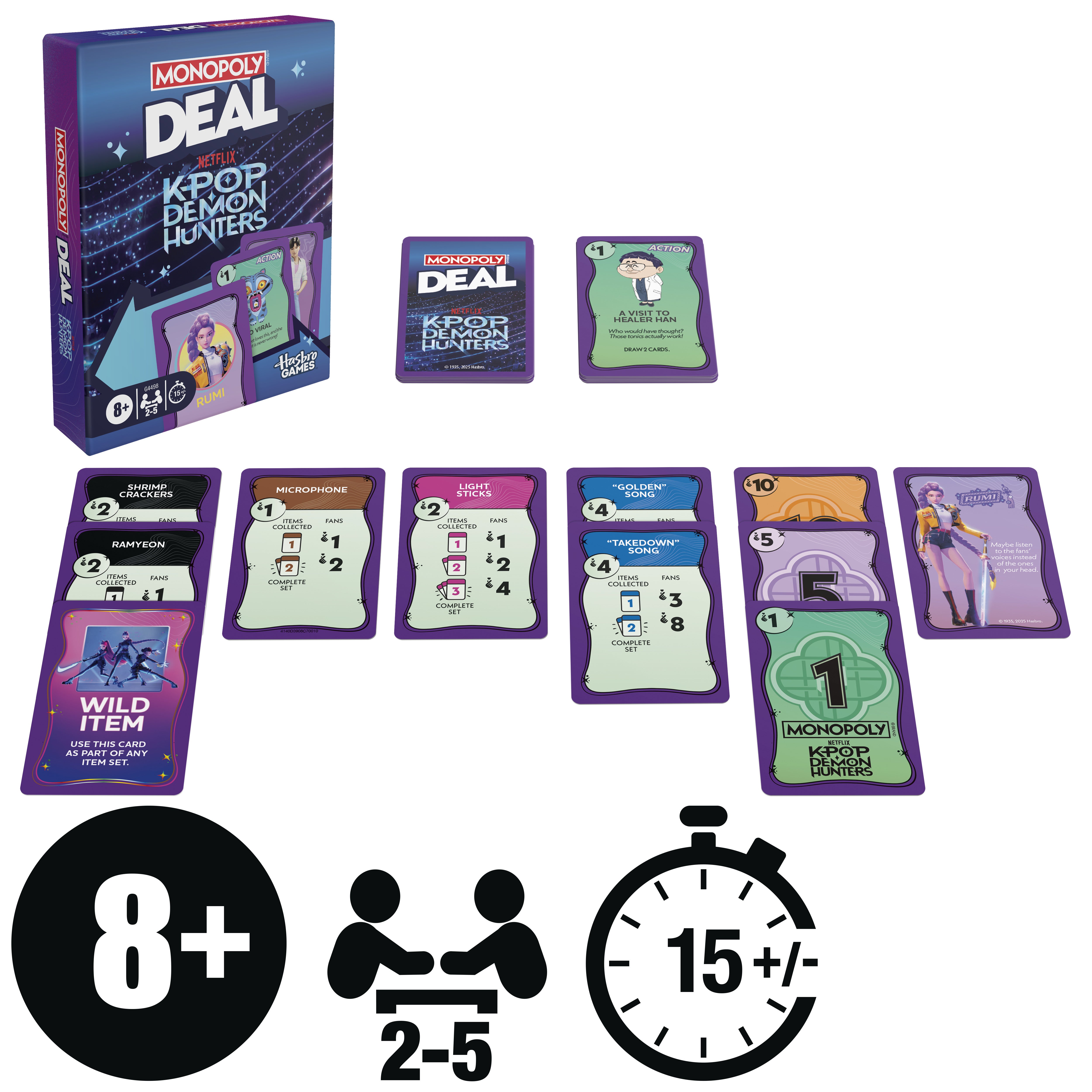 Hasbro Monopoly Deal K-pop Demon Hunters