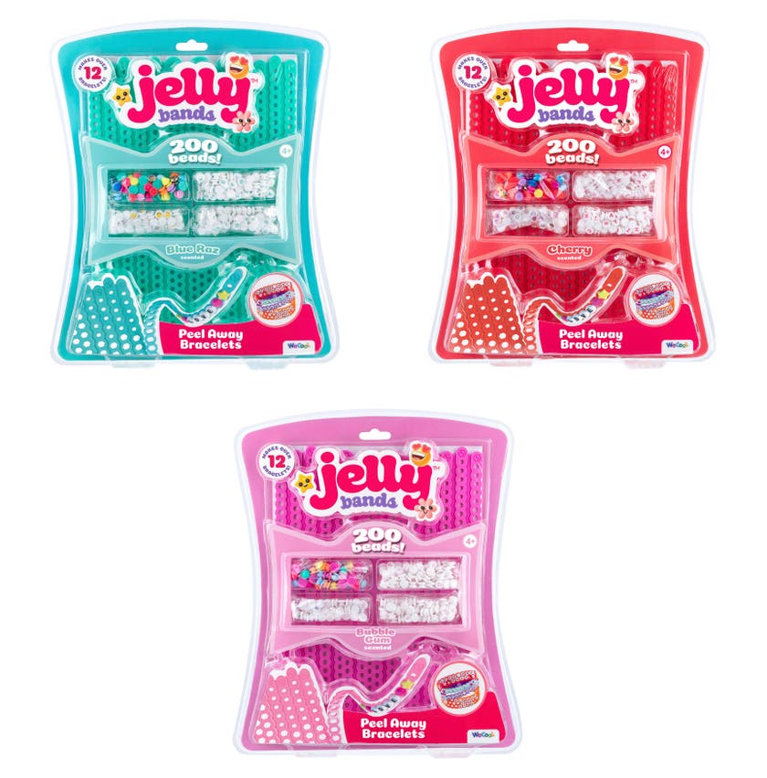 JELLY BANDS Armband – blå hallon, tuggummi eller körsbär